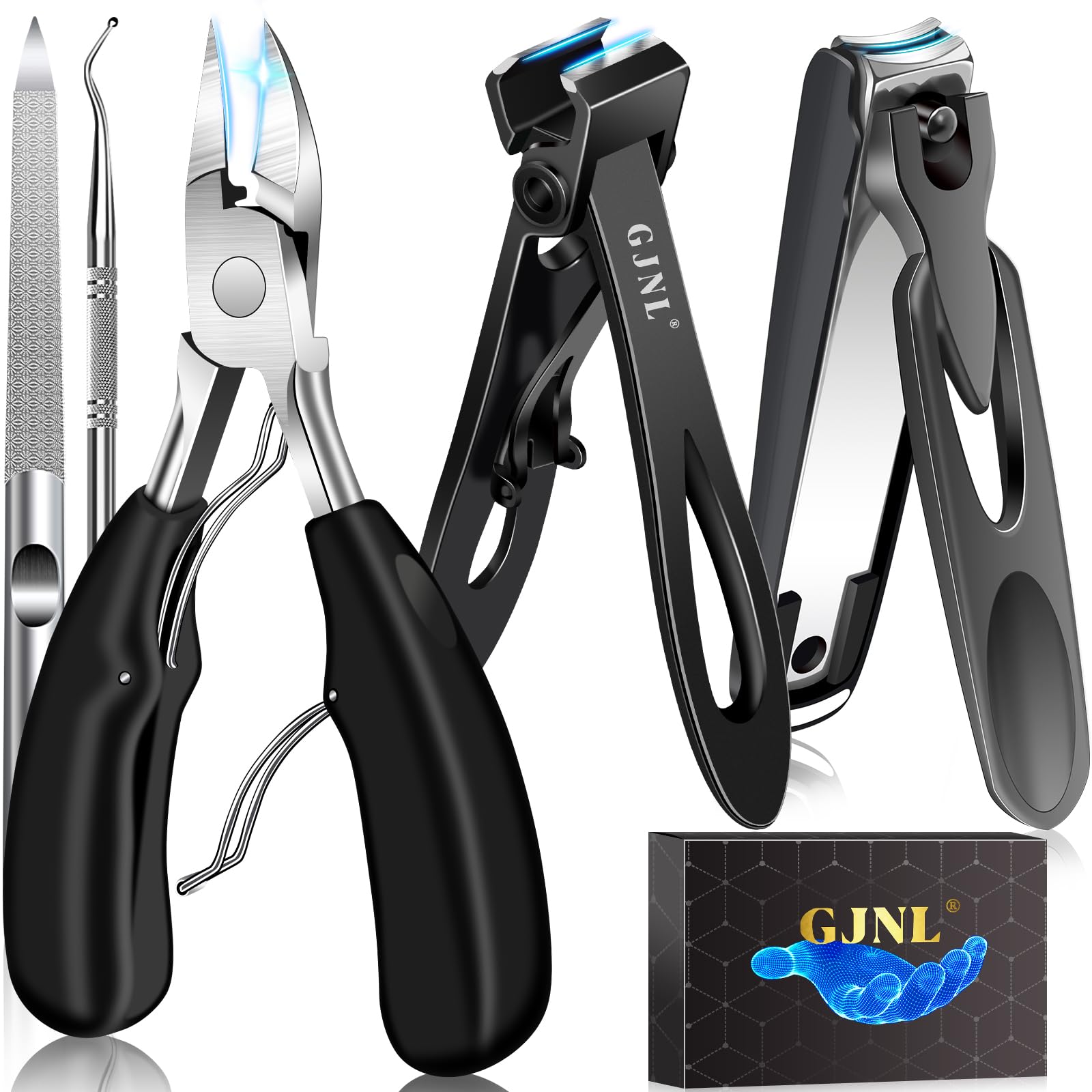 Toenail Clippers for Seniors Thick Nails - Straight 17mm Wide Jaw Toenail Clippers for Men Thick Nails, 37mm Heavy Duty Toe Nail