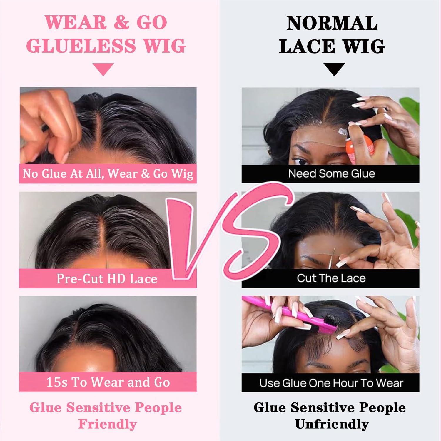Atilck Wear And Go Glueless Bob Wig - Body Wave Lace Front Human Hair Wigs For Black Women - Pre Plucked And Pre Cut 4X4 Lace Cl