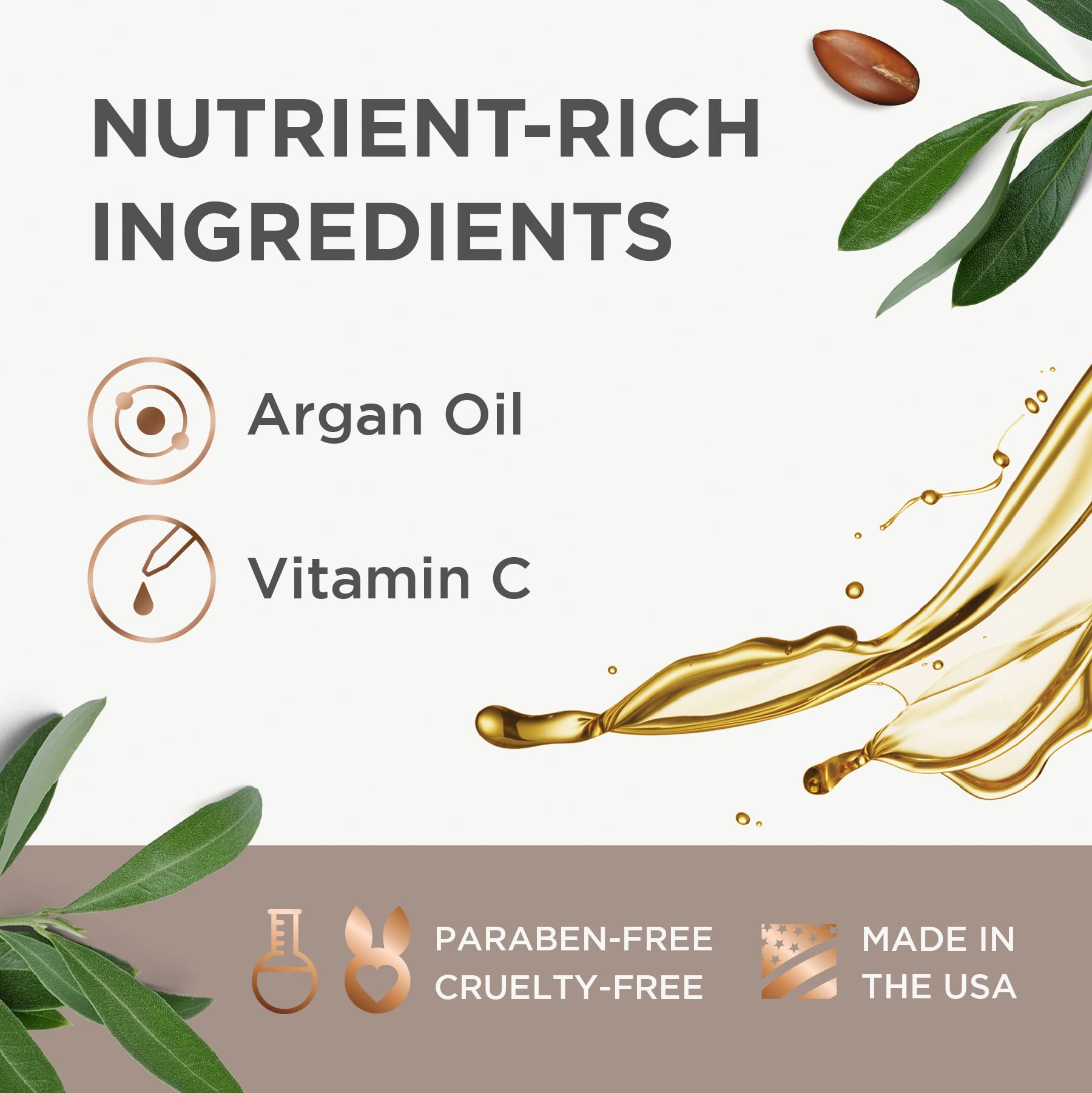 Argan Magic Brighten Face Serum with Vitamin C & Argan Oil - Hydrating & Brightening Formula | Reduce Dark Spots, Fine Lines, &