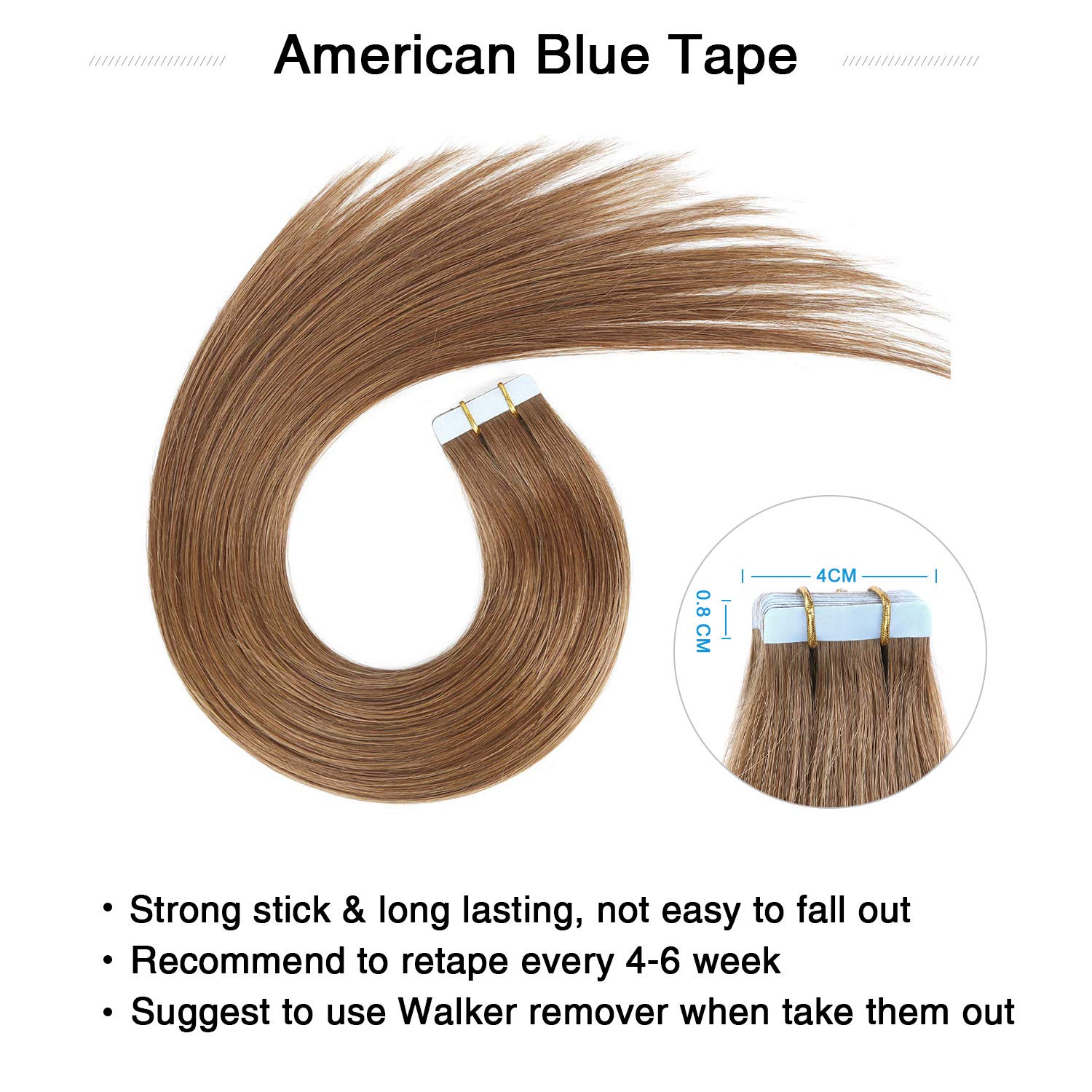 Suyya Tape In Hair Extensions 100% Remy Human Hair 20 Inches 20Pcs 50G/Pack Straight Seamless Skin Weft Tape In Human Hair Exten