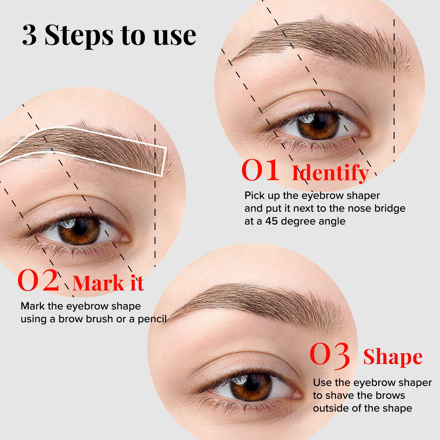 Kiss New York Eyebrow Multi Shaper Eyebrow Trimmer Dermaplanning Tool 5Pcs