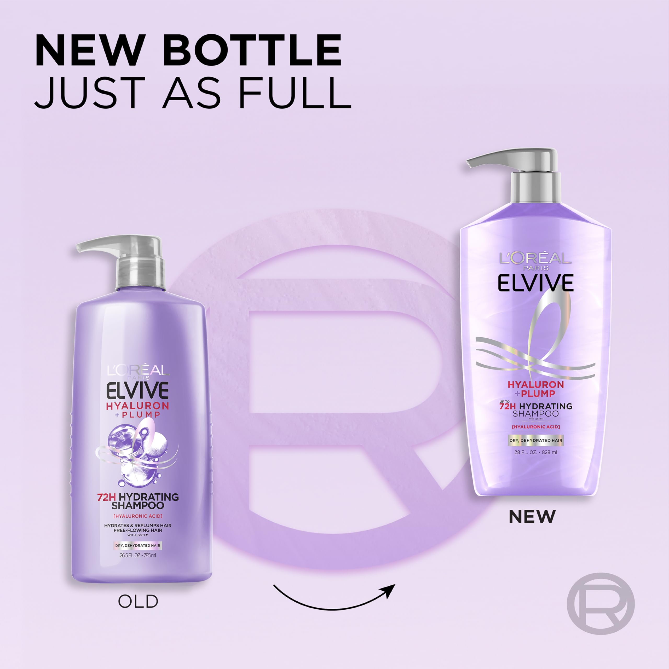 Loral Paris Elvive Hyaluron Plump Hydrating Shampoo For Dehydrated, Dry Hair Infused With Hyaluronic Acid Care Complex, Paraben-