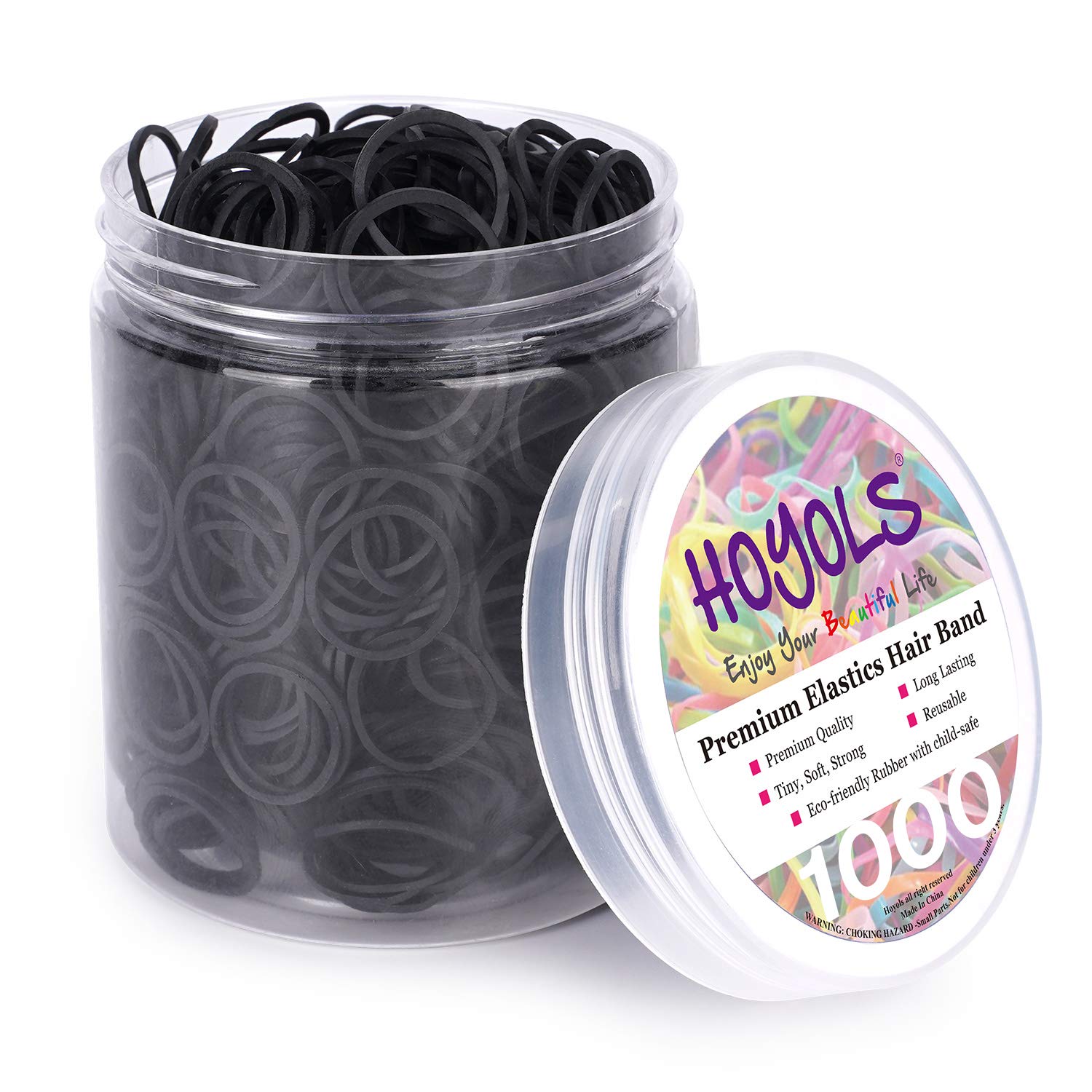 12A Small Black Rubber Bands for Hair Ties Elastics Mini Toddler Braids Ponytail Holders for Baby girls Infants kids Thick Hair