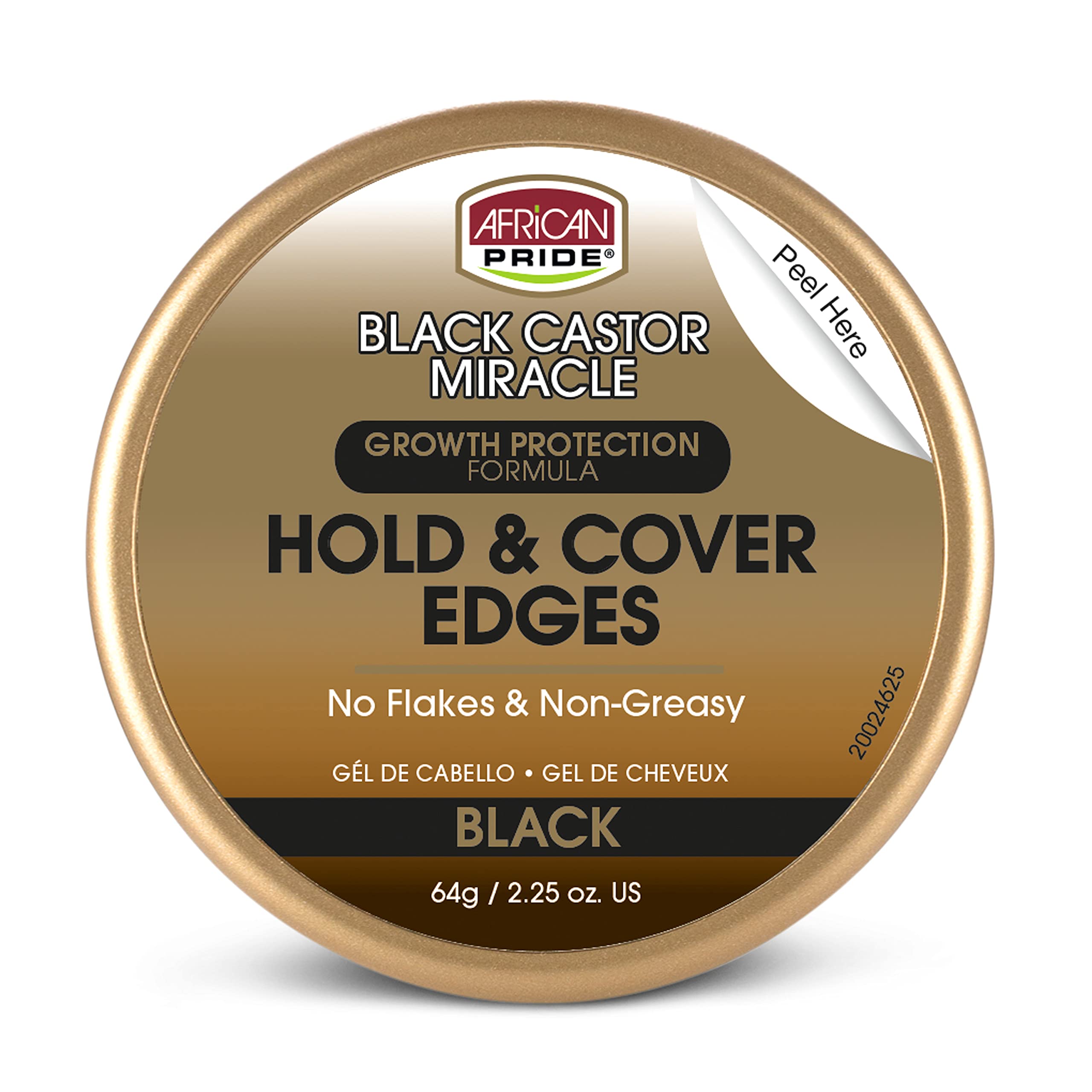 African Pride Black Castor Miracle Hold & Cover Edges - Slicks and Controls Edges, Covers Grays, Fills Thinning Areas, Contains
