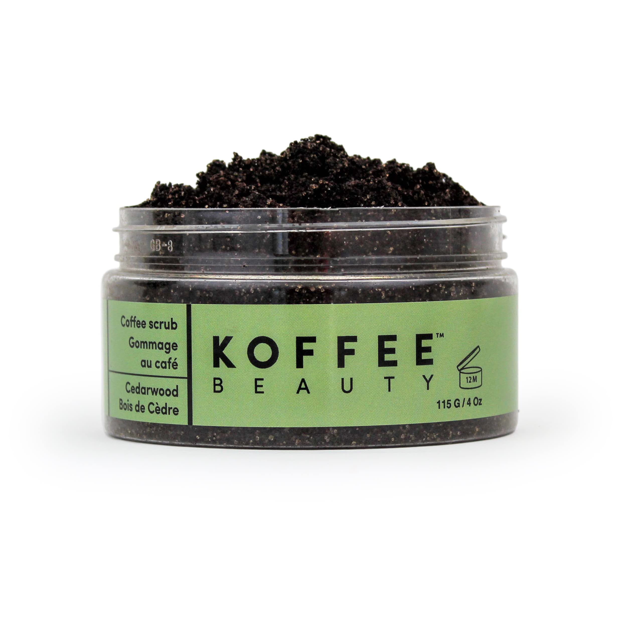 Koffee Beauty Cedarwood Coffee Scrub - Exfoliating Body And Face Scrub - Polish And Smooth Skin With Ease - Invigorate Senses Wi