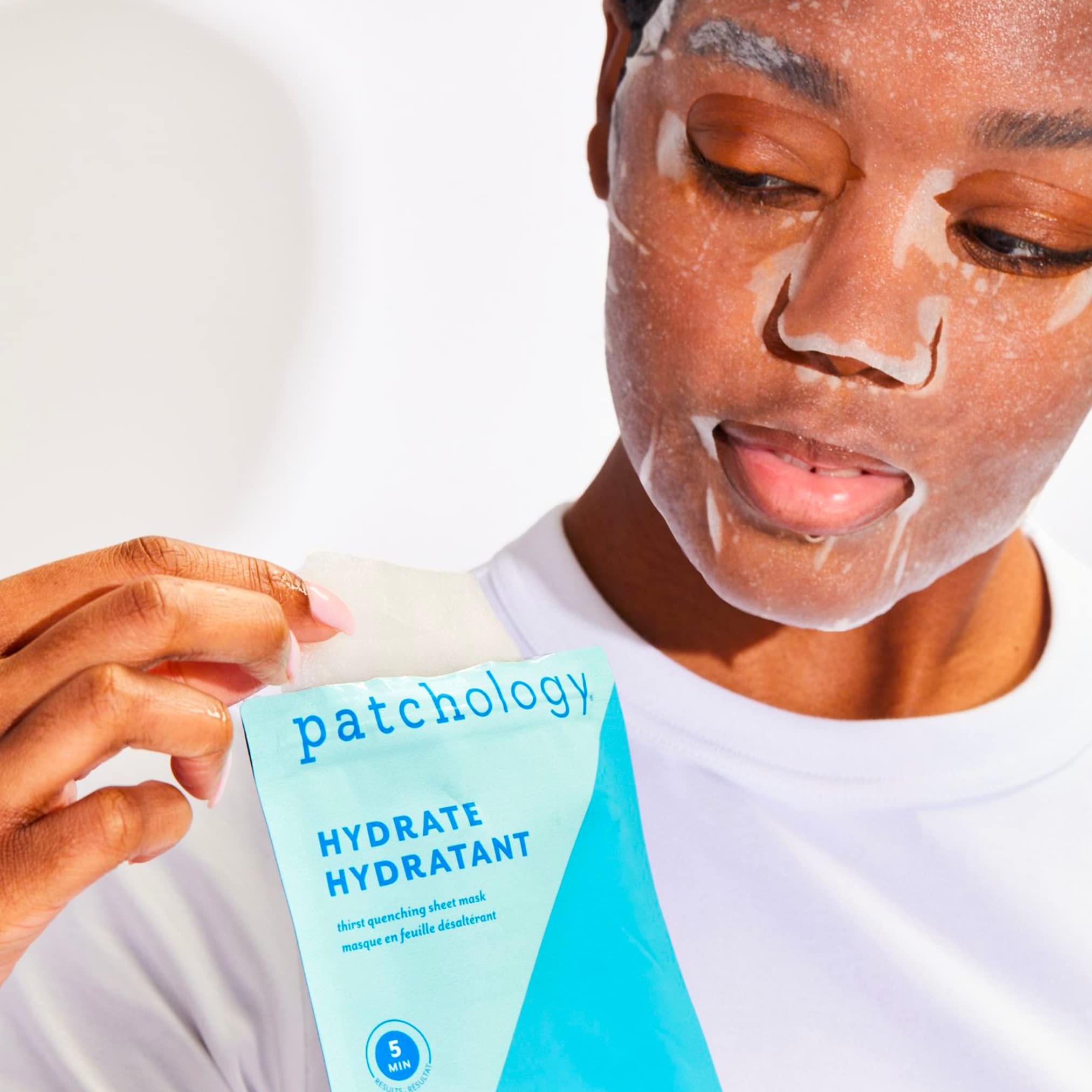 Patchology Hydrating Face Mask With Hyaluronic Acid - Fast Acting Skincare Treatment, Moisturizing Sheet Masks For Men & Women W