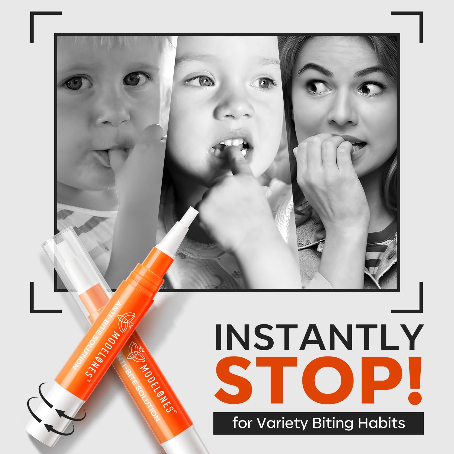 Modelones Stop Nail Biting Pen, Nail Biting Prevention, Thumb Sucking Deterrent, Nail Biting Treatment For Kids & Adults, Natura