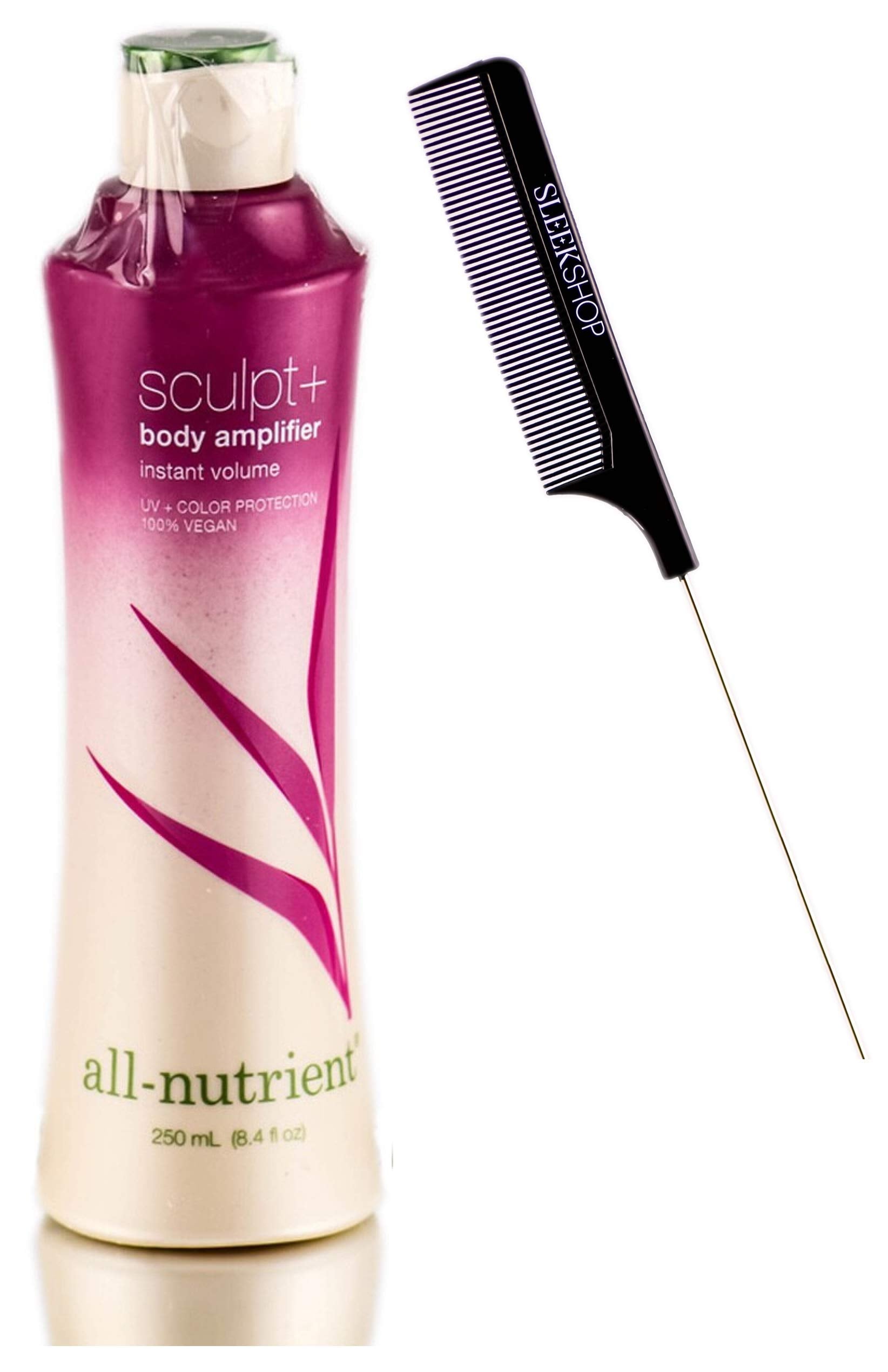 All Nutrient Sculpt + Body Amplifier, Instant Volume Hair Lotion (w/Sleek Comb) UV+ Color Protection, 100% Vegan (8.4 oz / 250 m