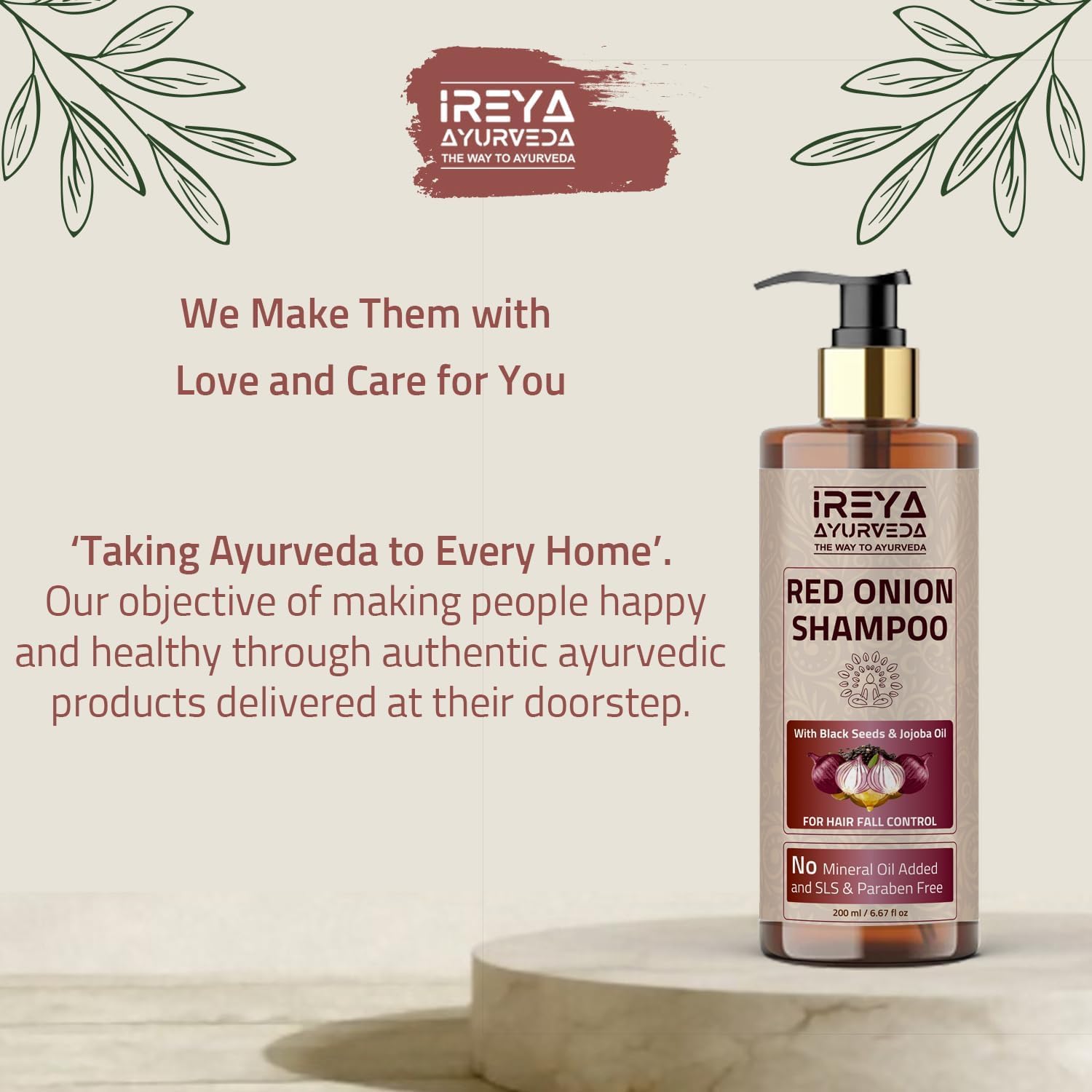 Red Onion Shampoo for Hair Growth with Black Seed Oil, Onion Extract & Jojoba Oil (200ml/6.76oz)