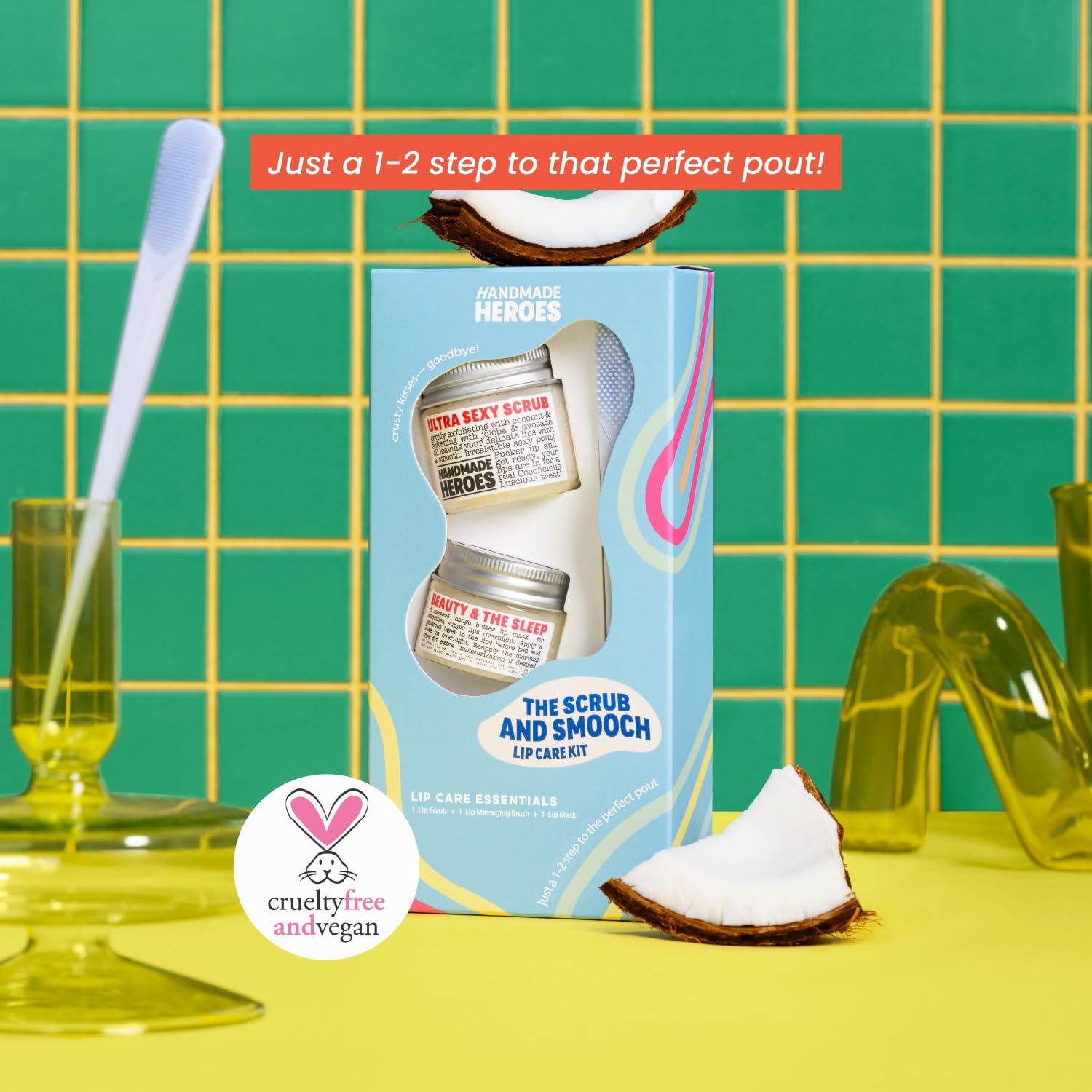 100% Natural Lip Scrub And Lip Mask, Vegan Conditioning Coconut Lip Exfoliator - Gentle Exfoliant, Sugar Lip Polish And Lip Exfo