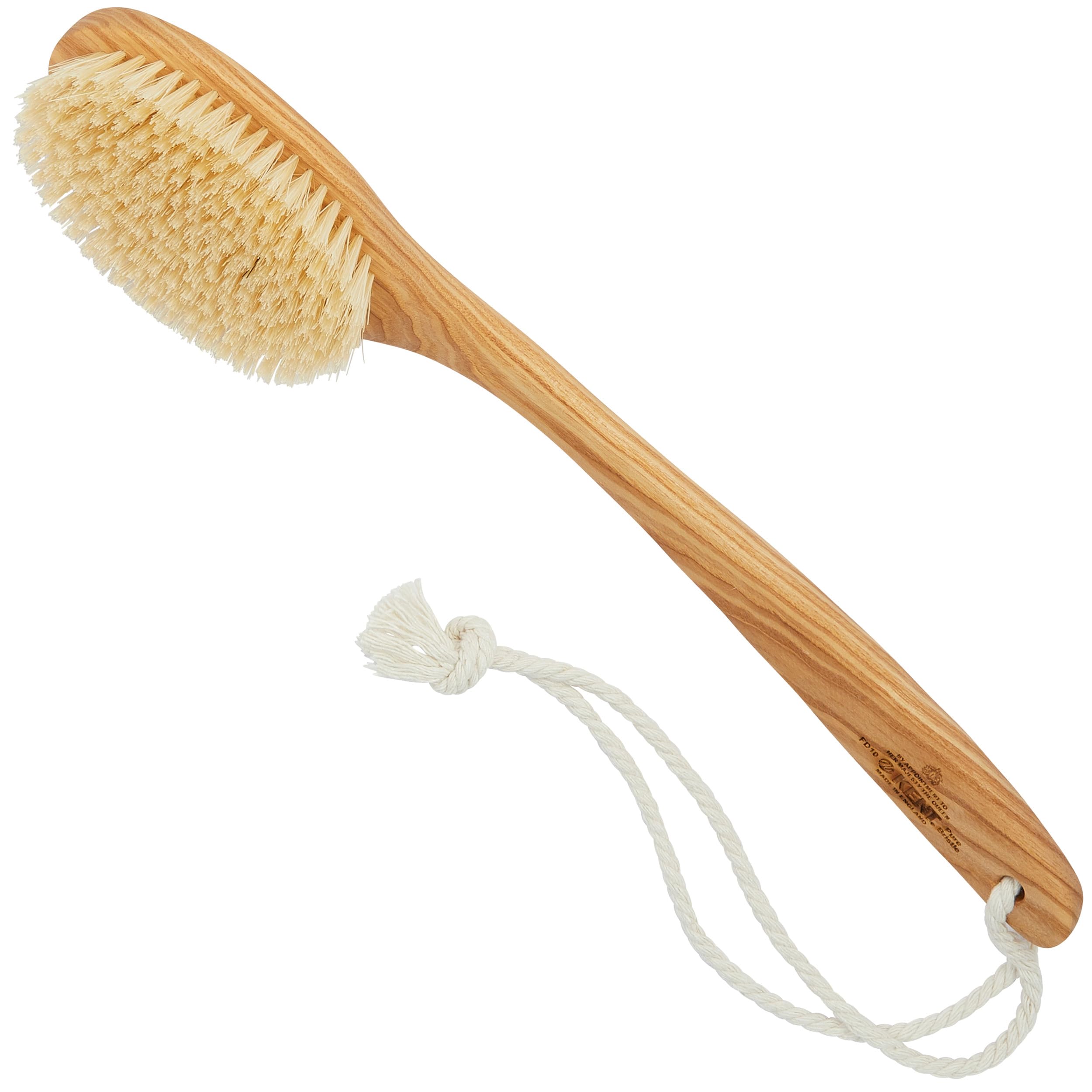 Kent Fd10 Ashwood Back Scrubber For Shower Bath Brush And Body Scrubber Exfoliator - Boar Bristle Shower Brush For Body For Men