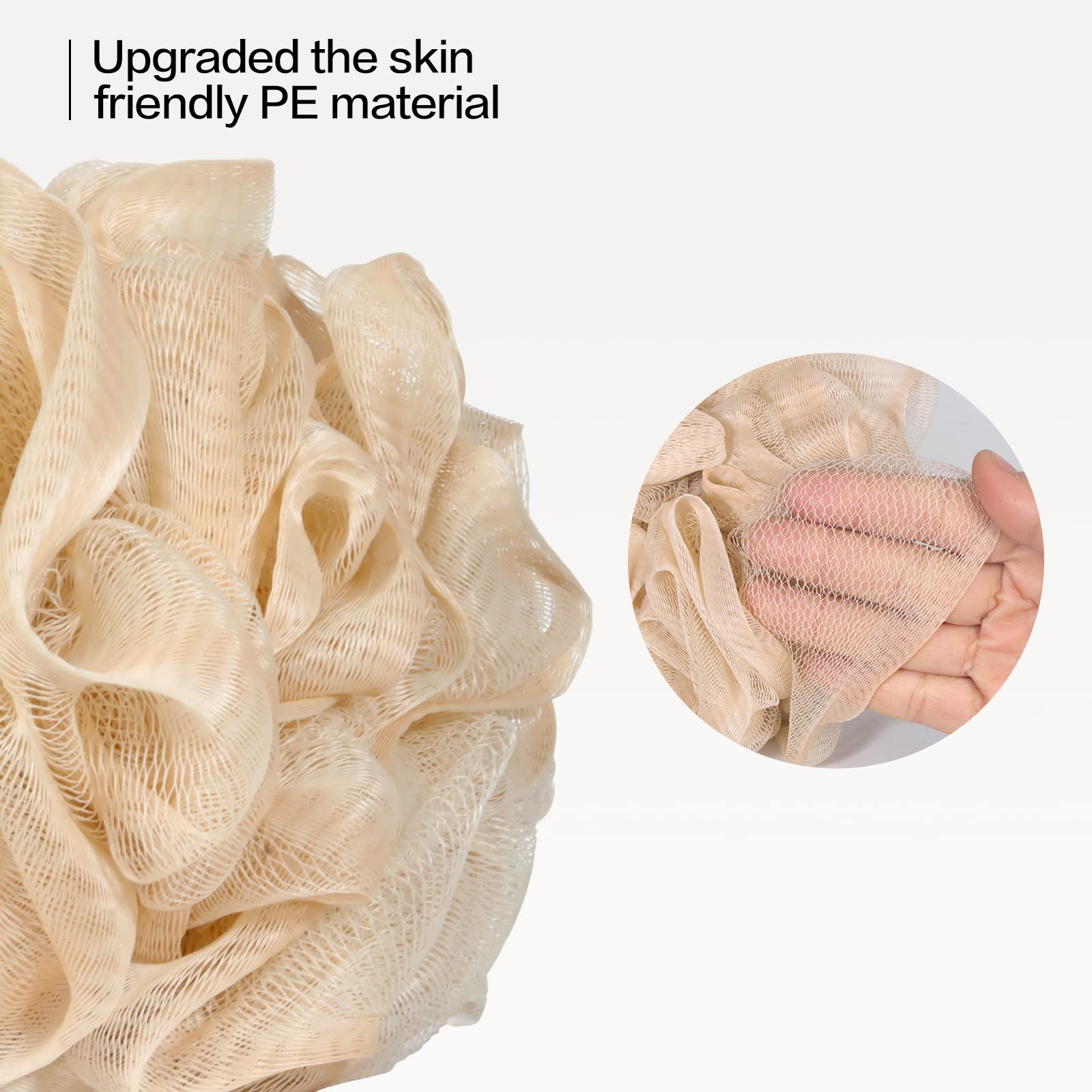 Fishent Loofah- Bath Sponge, ???????????? ???????????? ???????? ?????? ?????? ???????? ????????,3 Pack 60g Large Shower Mesh Bal