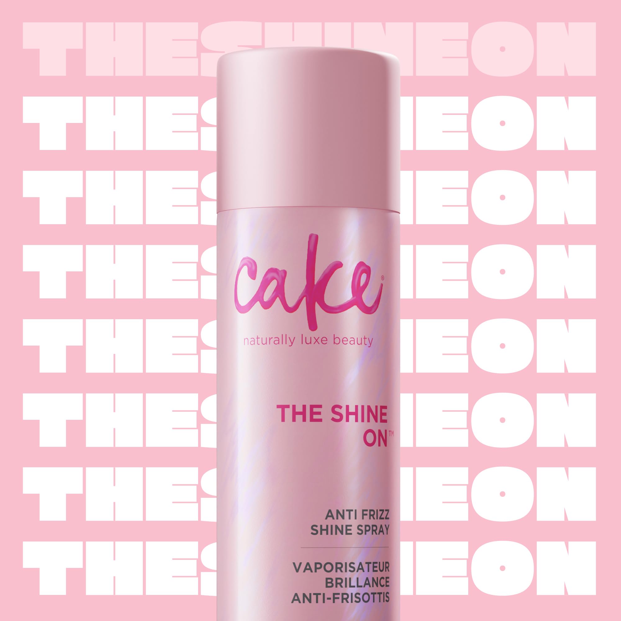 Cake Beauty Anti Frizz Shine Spray, The Shine On - Blocks Humidity for Smooth, Frizz Free, Shiny Hair - Safflower, Sweet Almond,