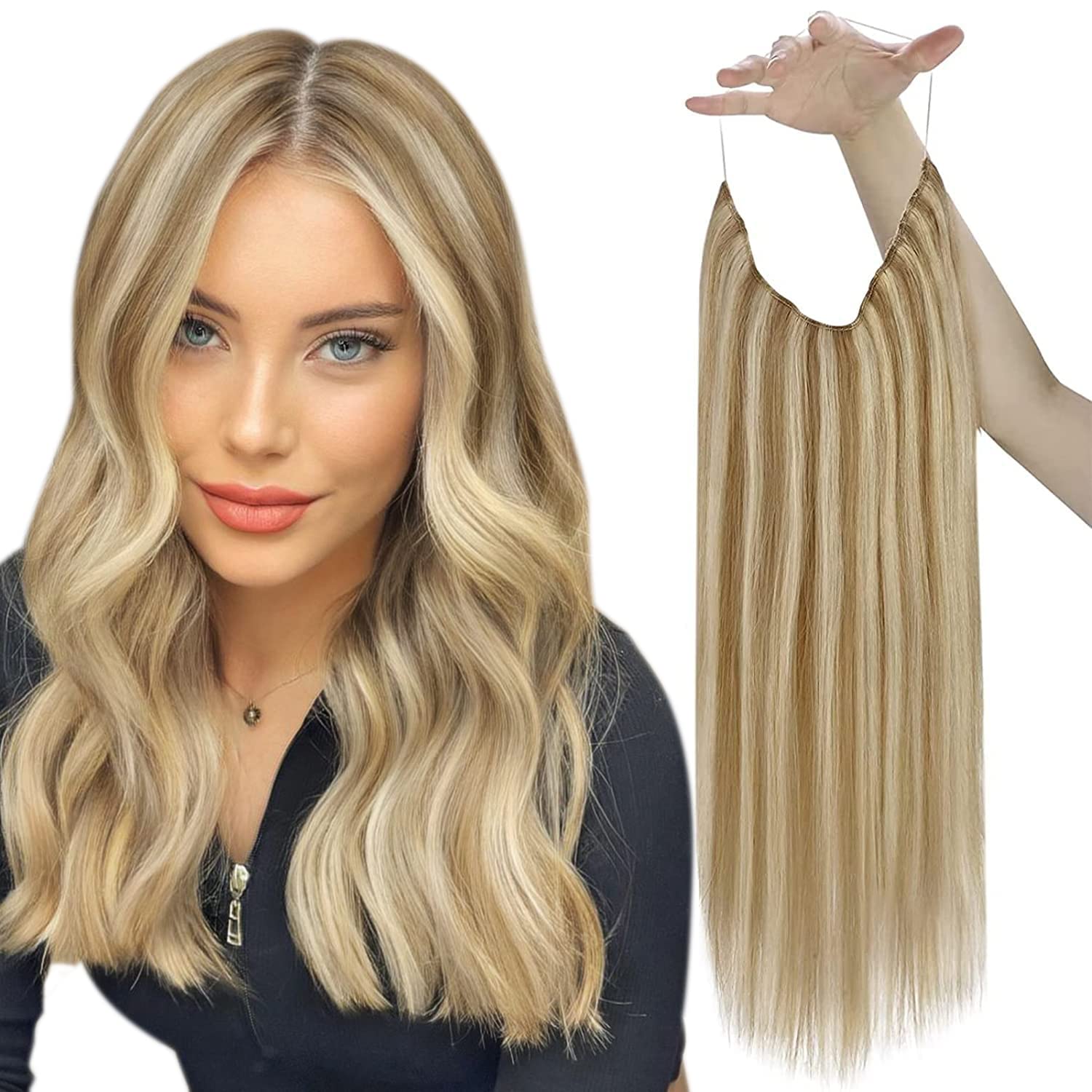 Sunny Invisible Wire Hair Extensions Blonde Highlights Secret Wire Hair Extensions Caramel Blonde Mix Platinum Blonde Hair Exten