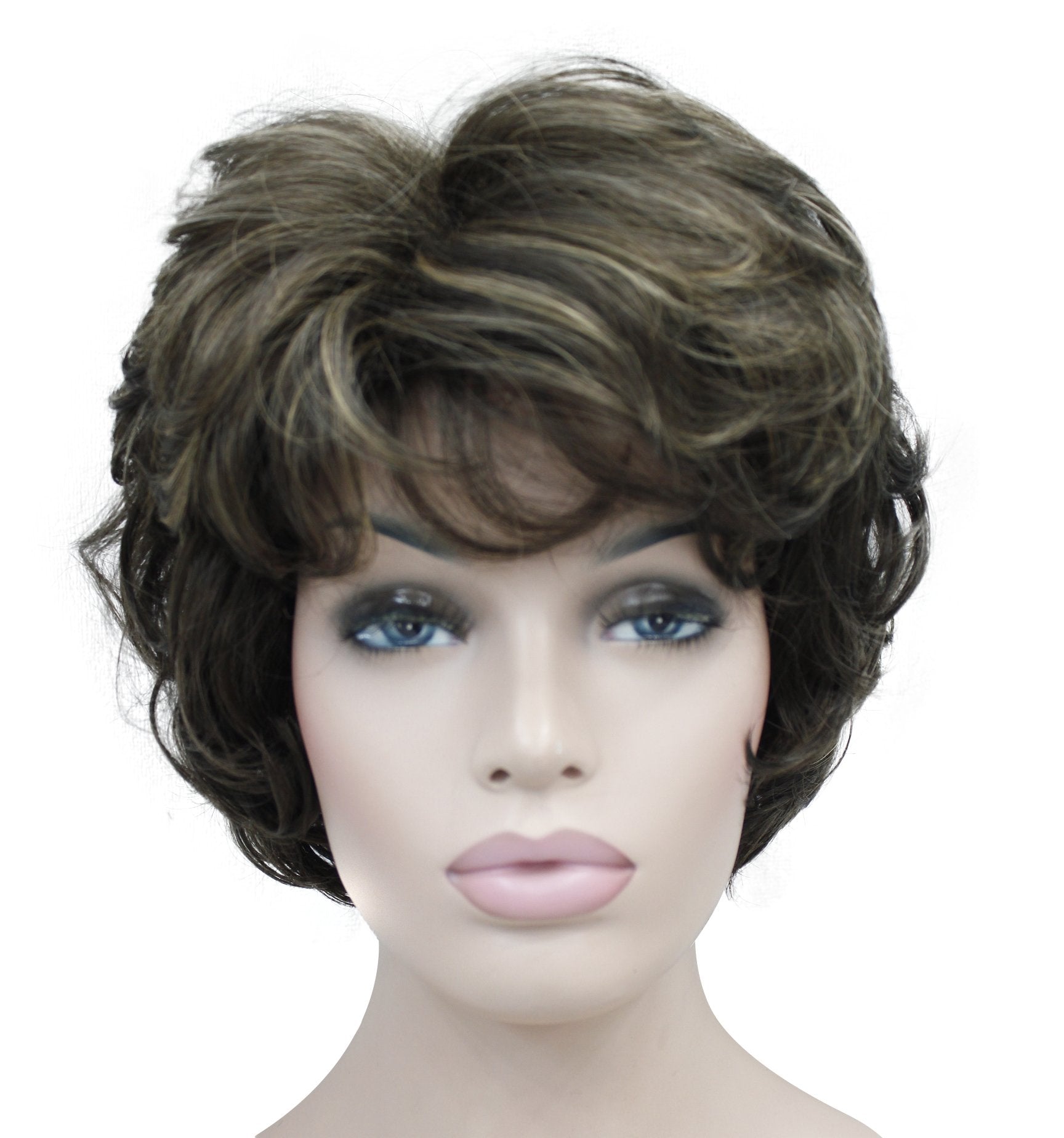 Lydell Women'S Short Curly Wavy Wig Synthetic Hair Full Wig 6 Inches (8Tt124)