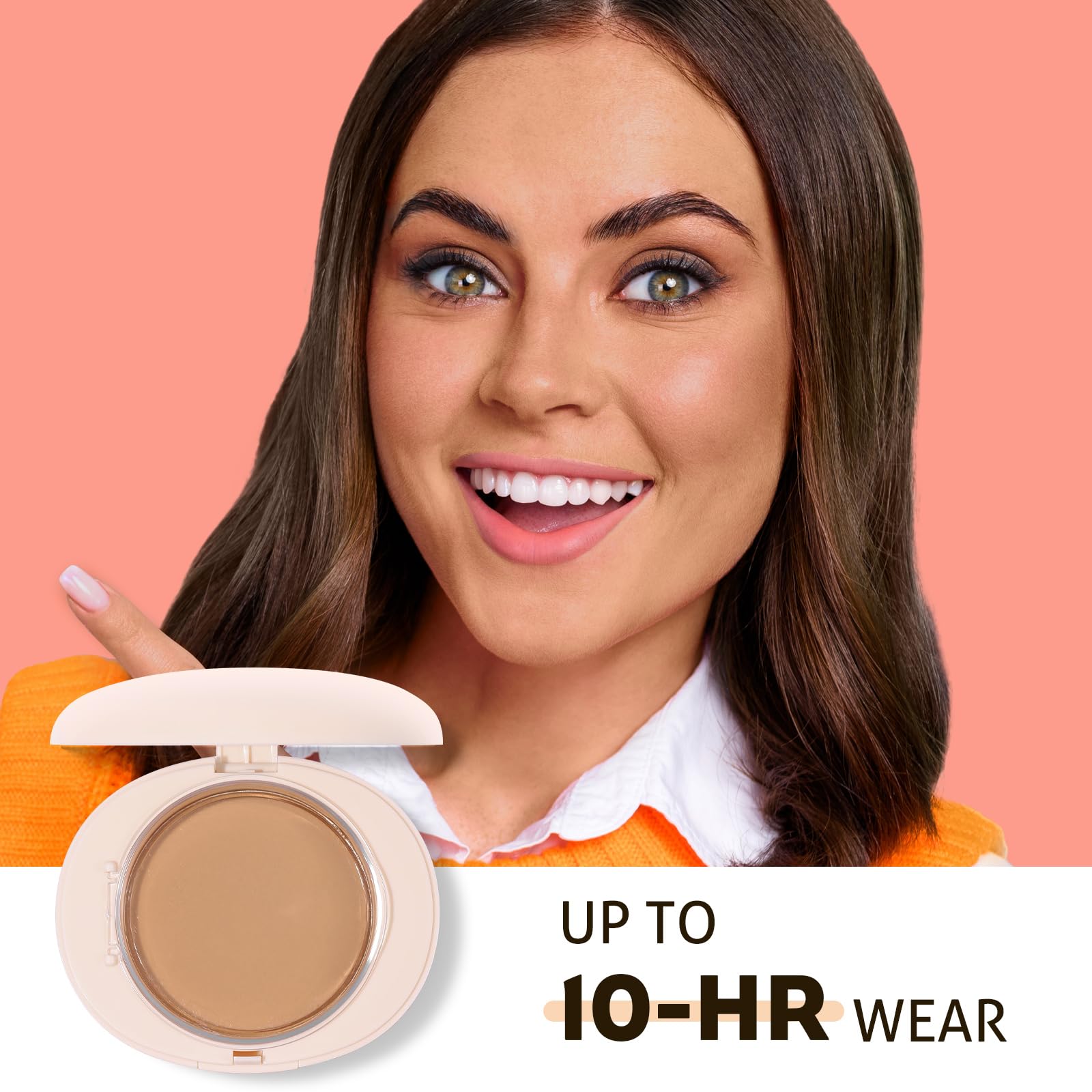 Ucanbe 2-In-1 Pressed Face Powder & Foundation Makeup, Matte Oil Control Flawless Setting Powder, Korean Makeup,Waterproof Long