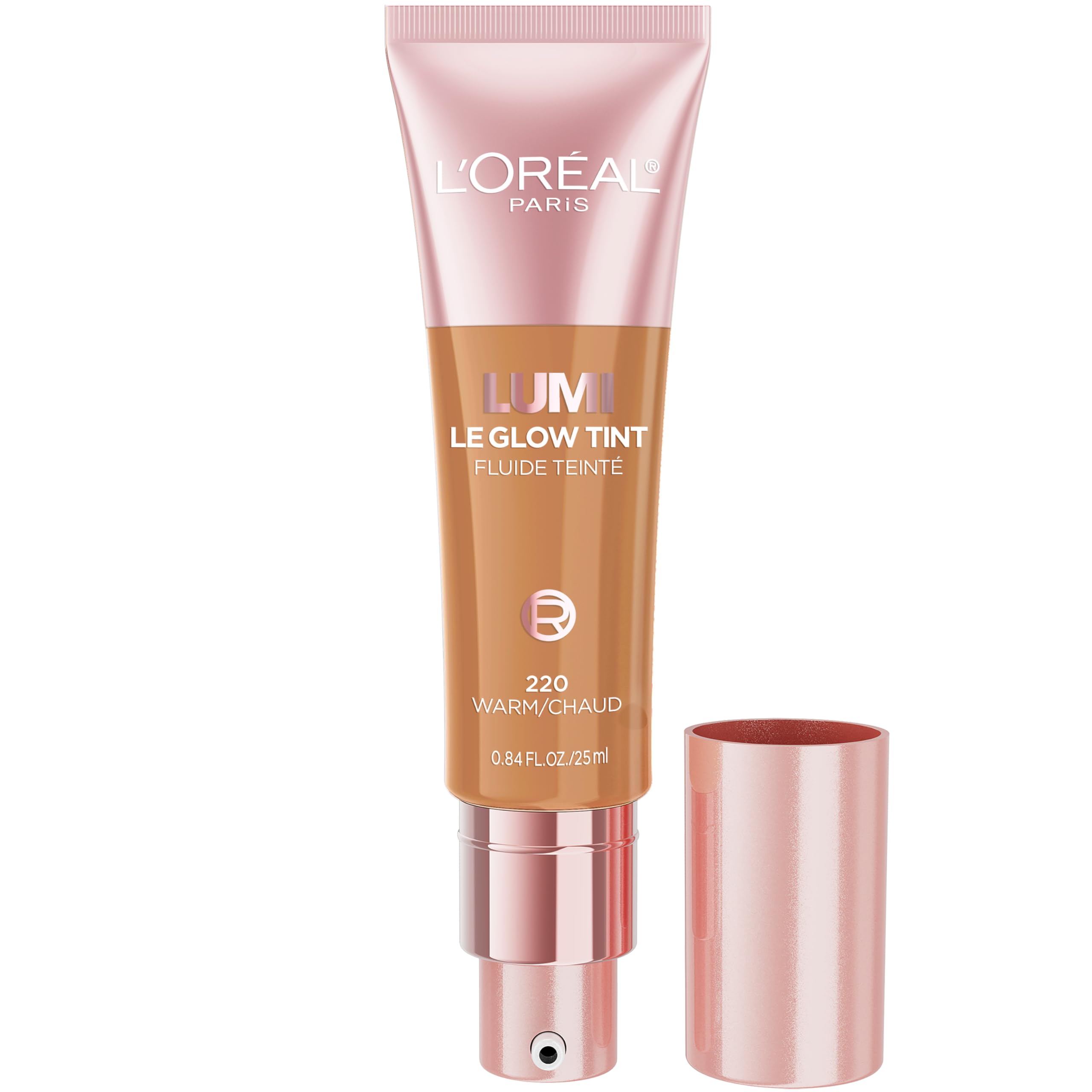 LOr  al Paris Lumi Le Glow Skin Tint, Lightweight Water-Based Tinted Serum with Foundation-Like Coverage, Glow Illuminator, Warm