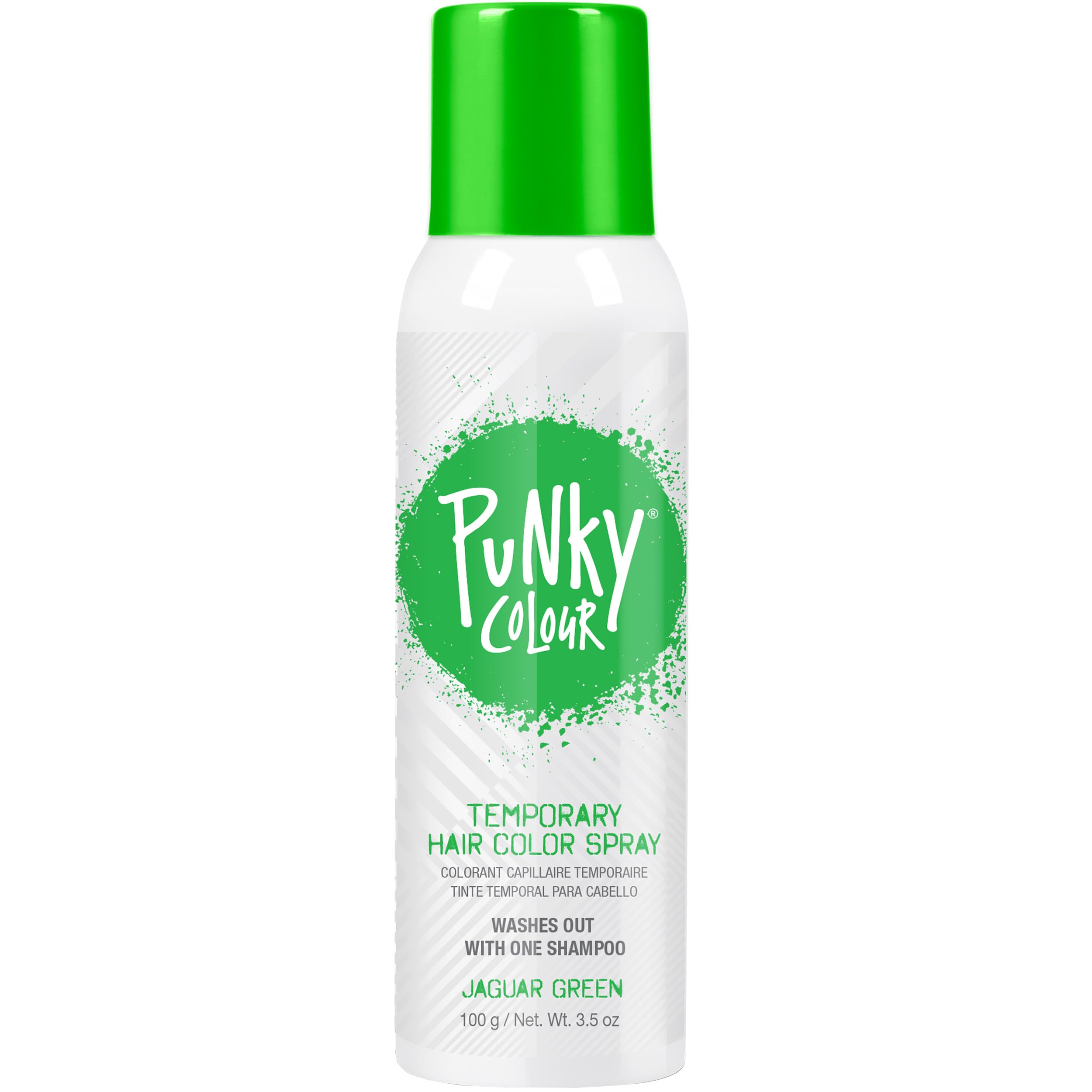 Punky, Temporary Hair Color Spray, Jaguar Green, Non-Sticky, Non-Damaging Hair Dye Instant Vivid Hair Color, 3.5 Oz, 1 Pack