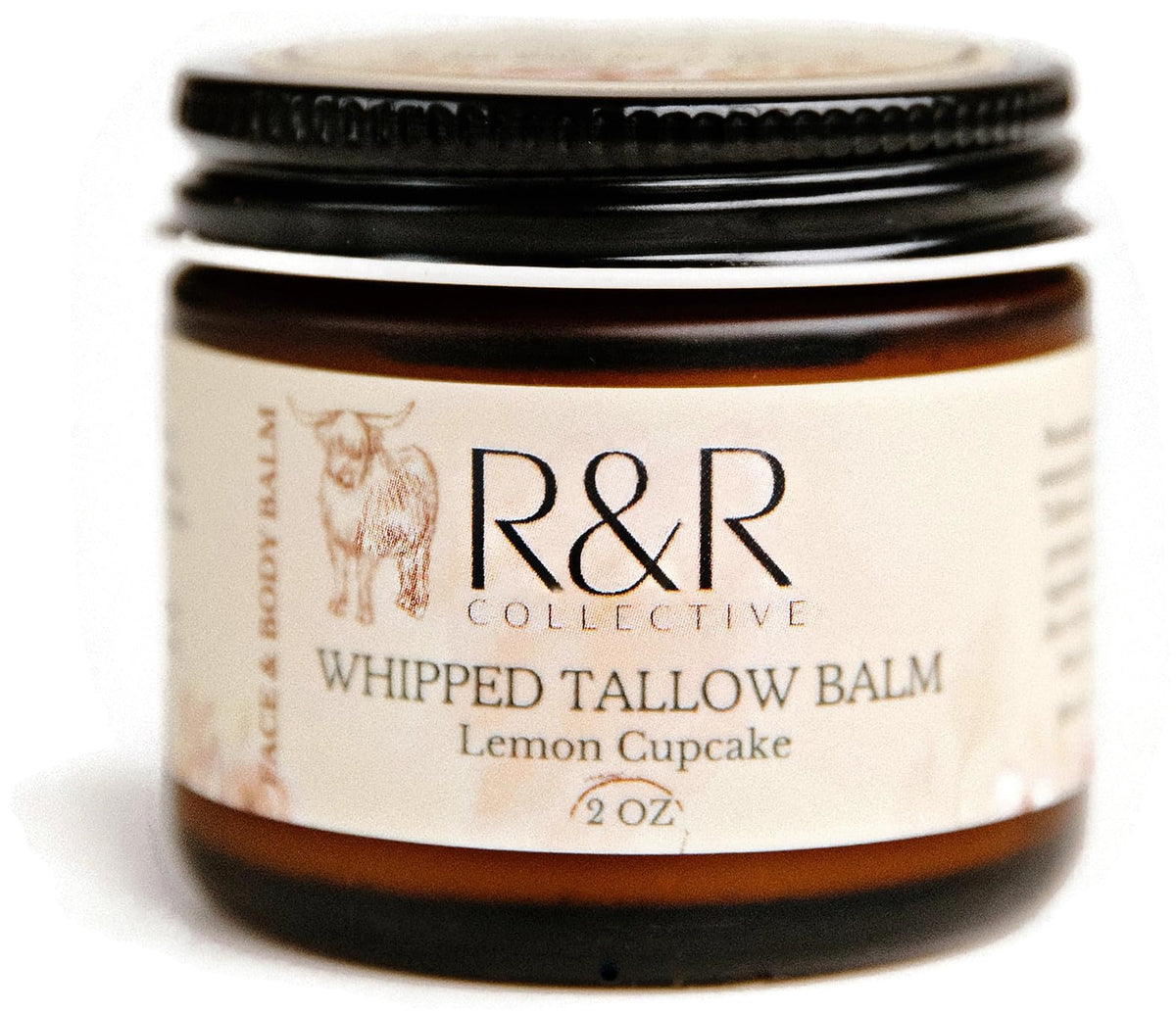 Handmade Tallow Balm (Lemon Cupcake)- 100% Grass Fed Beef Tallow for Skin Care- 100% Natural Whipped Tallow Balm- Sensitive & Dr