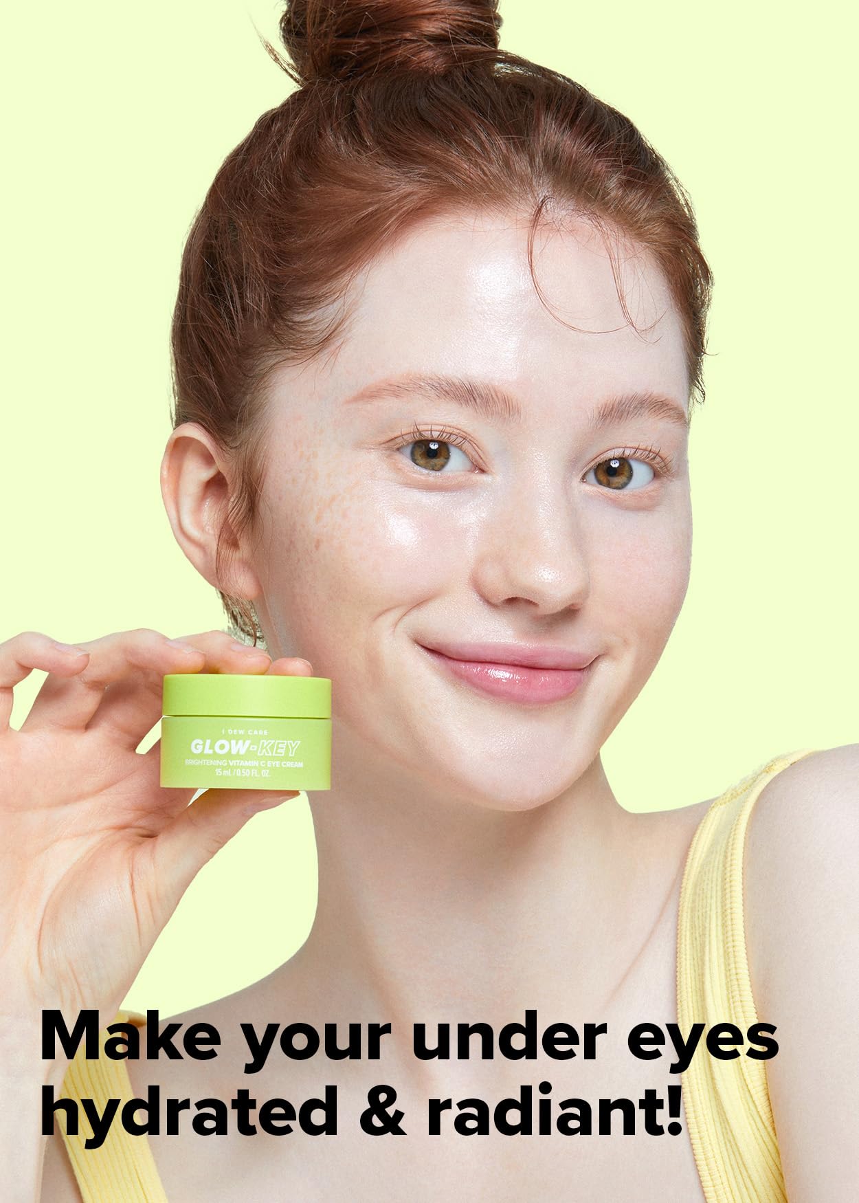 I DEW CARE Vitamin C Eye Cream with Eye Roller, 0.5 Fl Oz, Dark Circles Treatment, Hyaluronic Acid & Niacinamide, Not Tested on Animals