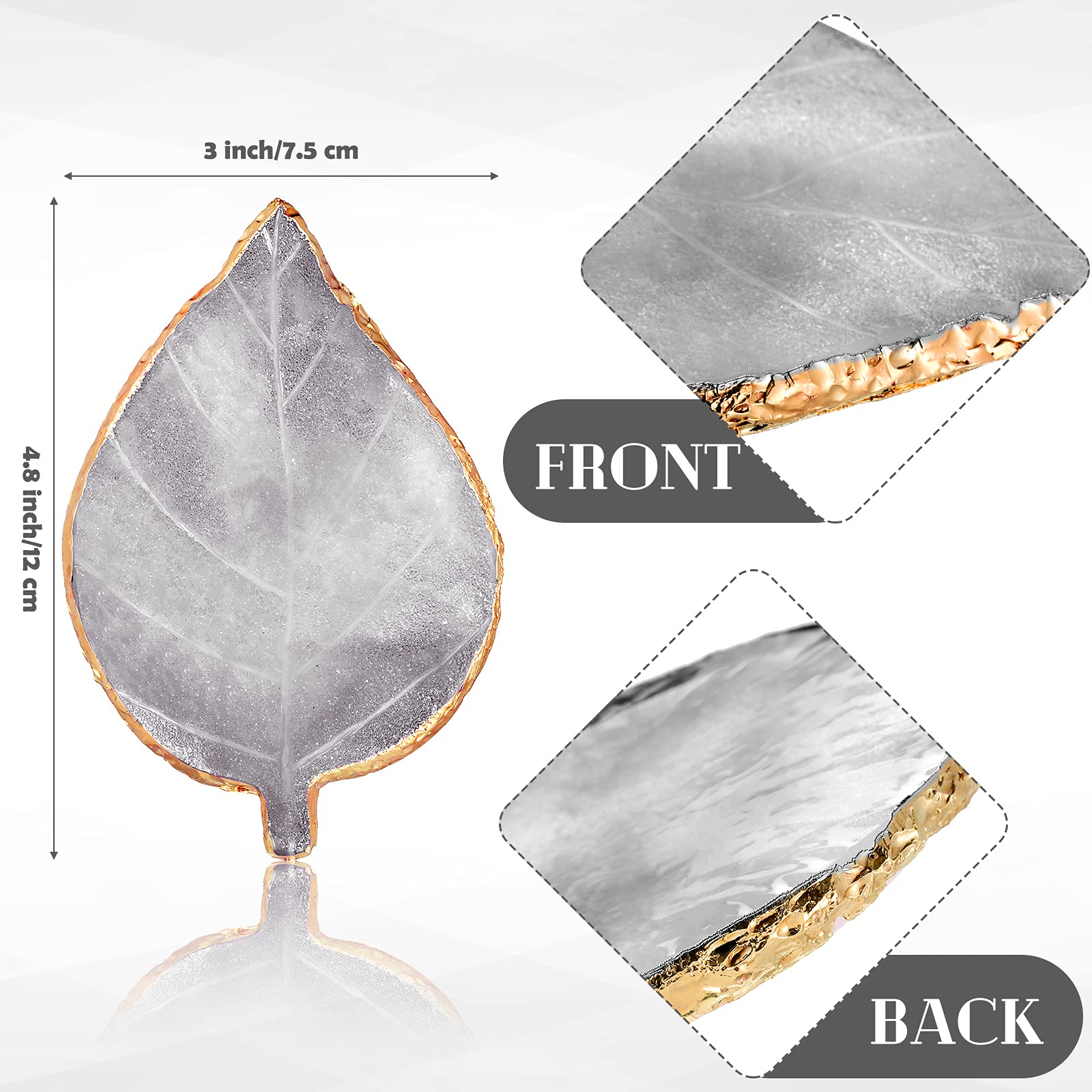 21 Pieces Nail Art Tools Kit, Resin Nail Art Palette Leaf Shape Mixing Palette and 20 Pieces Nail Art Design Brushes Golden Edge
