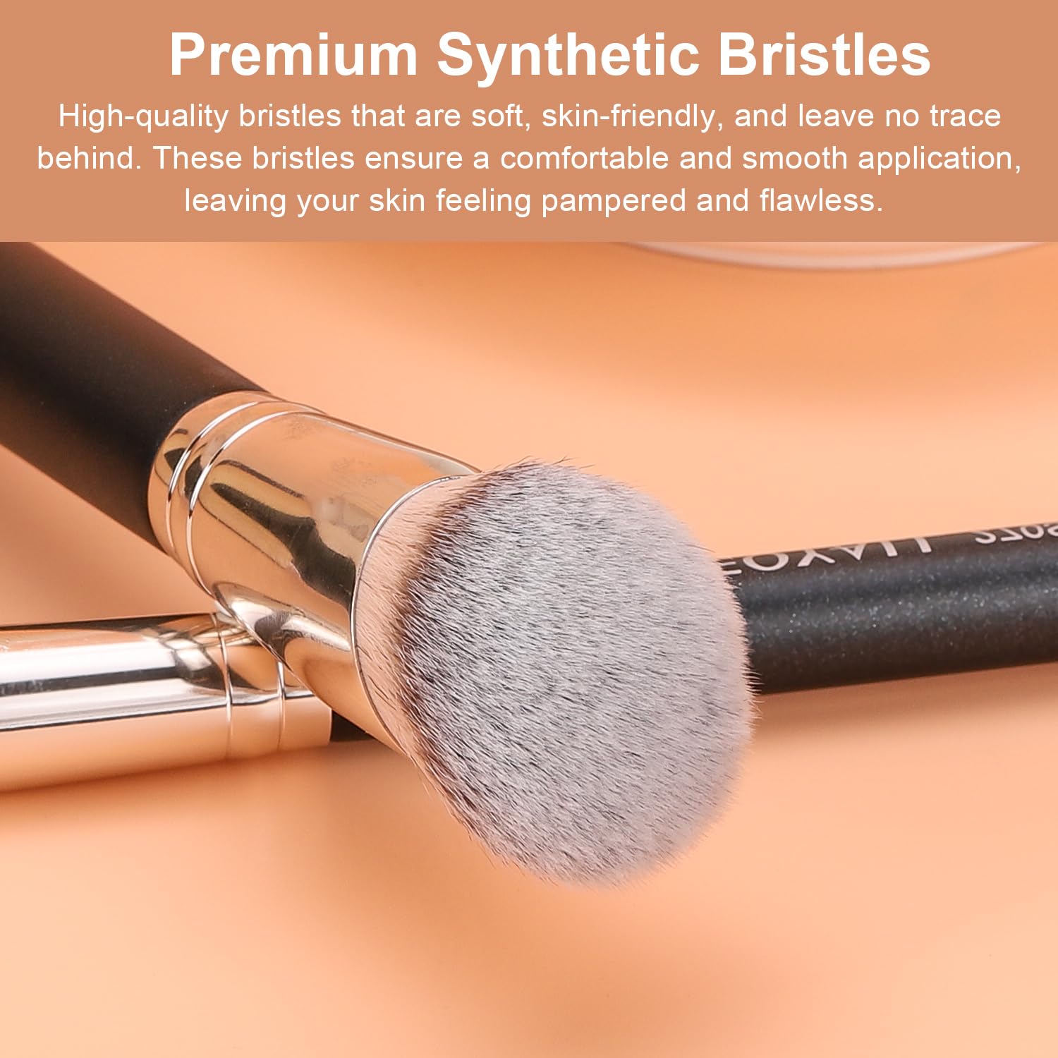 Teoyall Angled Foundation Contour Brush, Synthetic Kabuki Brush For Concealing Blending Setting Buffing With Liquid, Cream And P