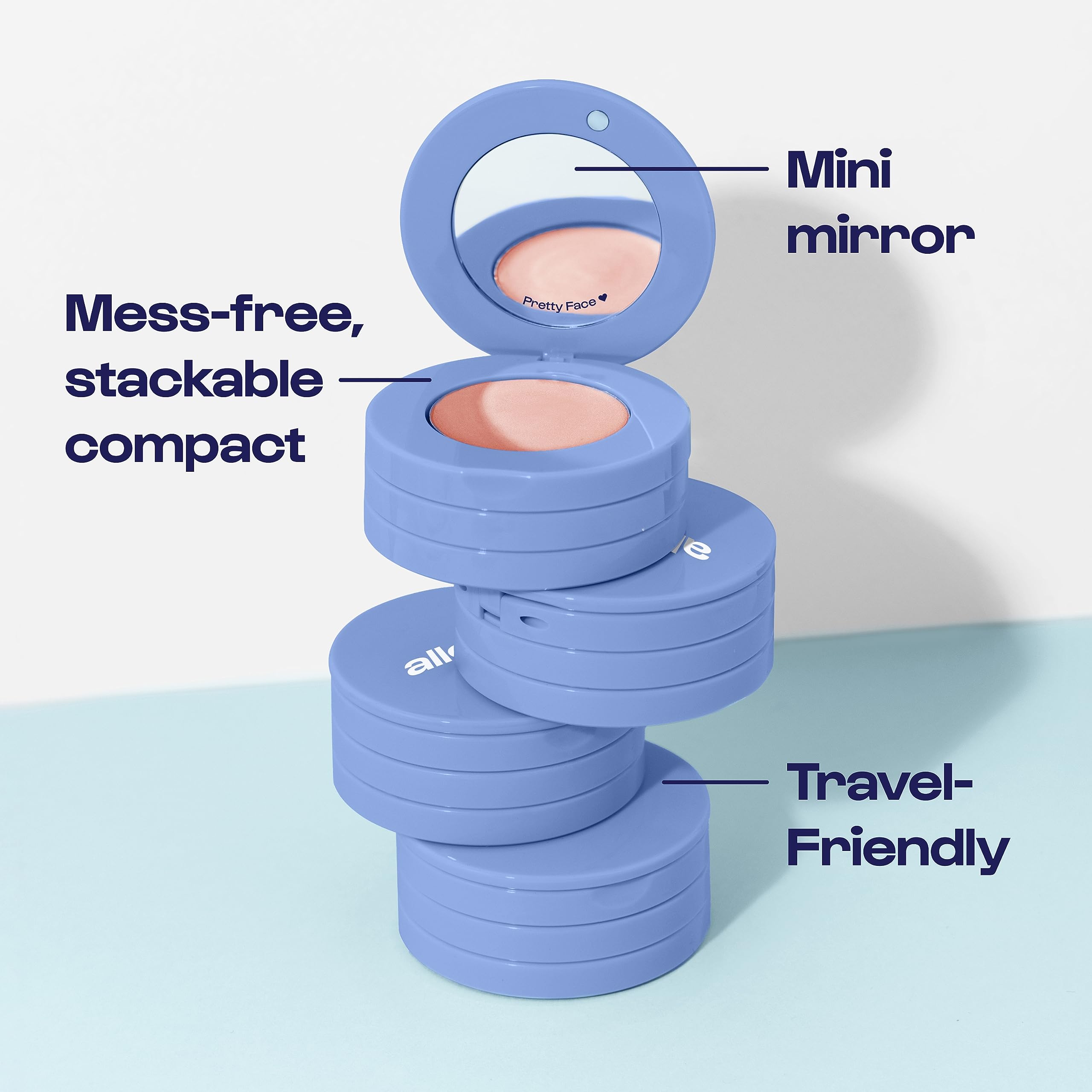 Alleyoop Stack The Odds - Multi-Use Face Palette Sassy Pants- Blush, Contour/Bronzer, Highlight And Mini Mirror - Blendable Crea