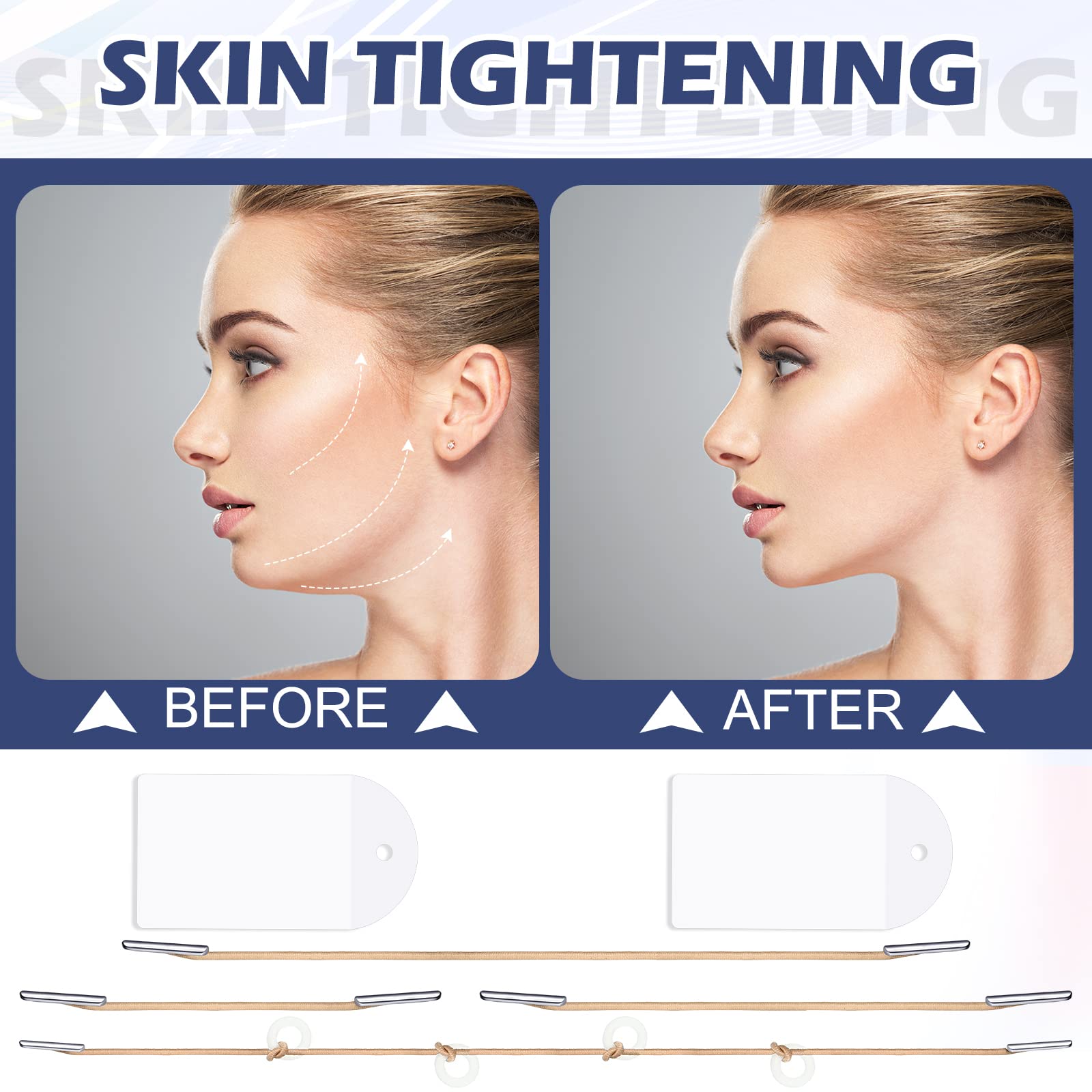 Maitys 136 Pieces Face Lift Tapes With Lifting Rope Sets 120 Pieces Face Lifting Tapes Invisible Face Lifting Patch Instant Face