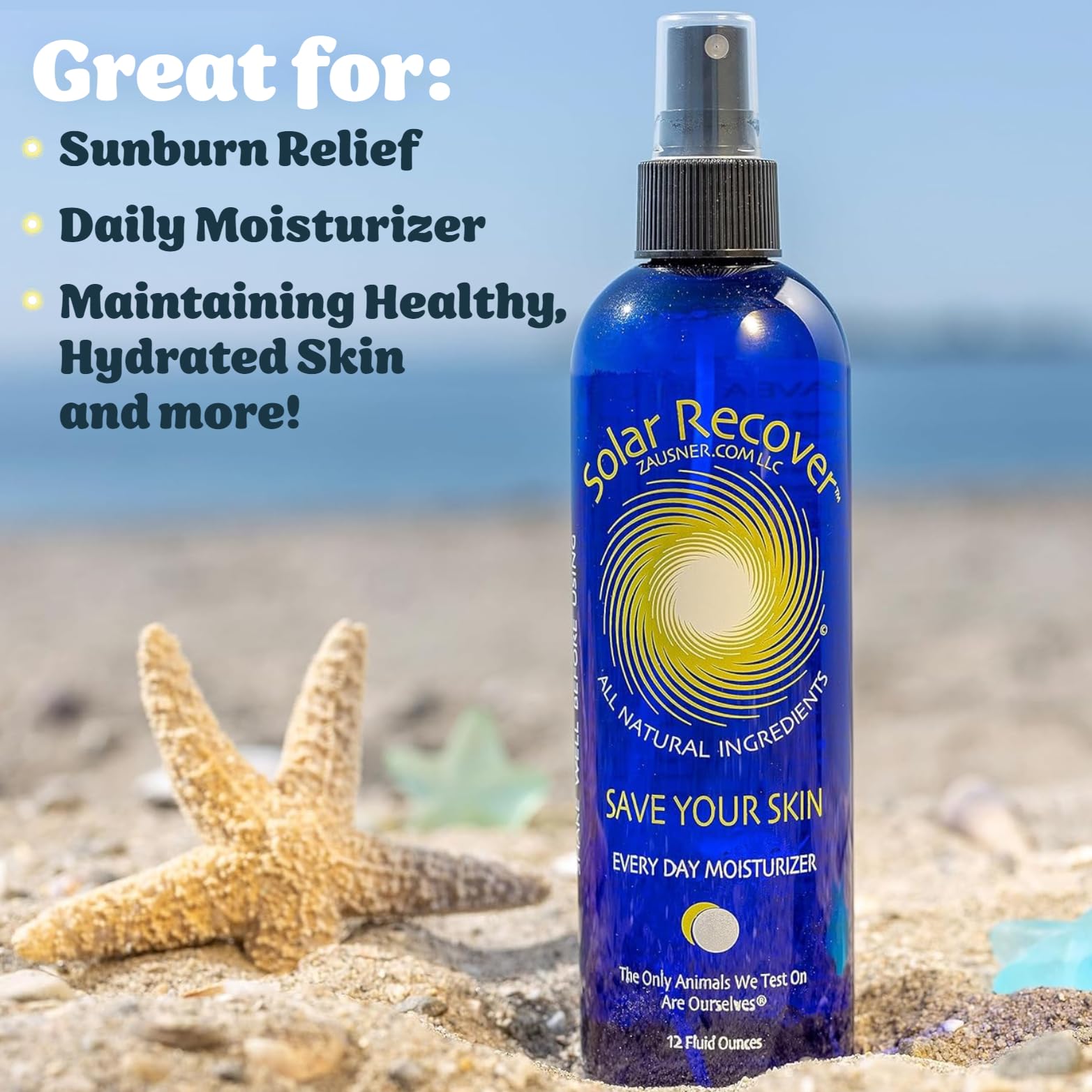 Solar Recover After Sun Moisturizing Spray 3 Pack (12 Ounce Each) - Hydrating Facial & Body Mist - 2460 Sprays Of Sunburn Relief