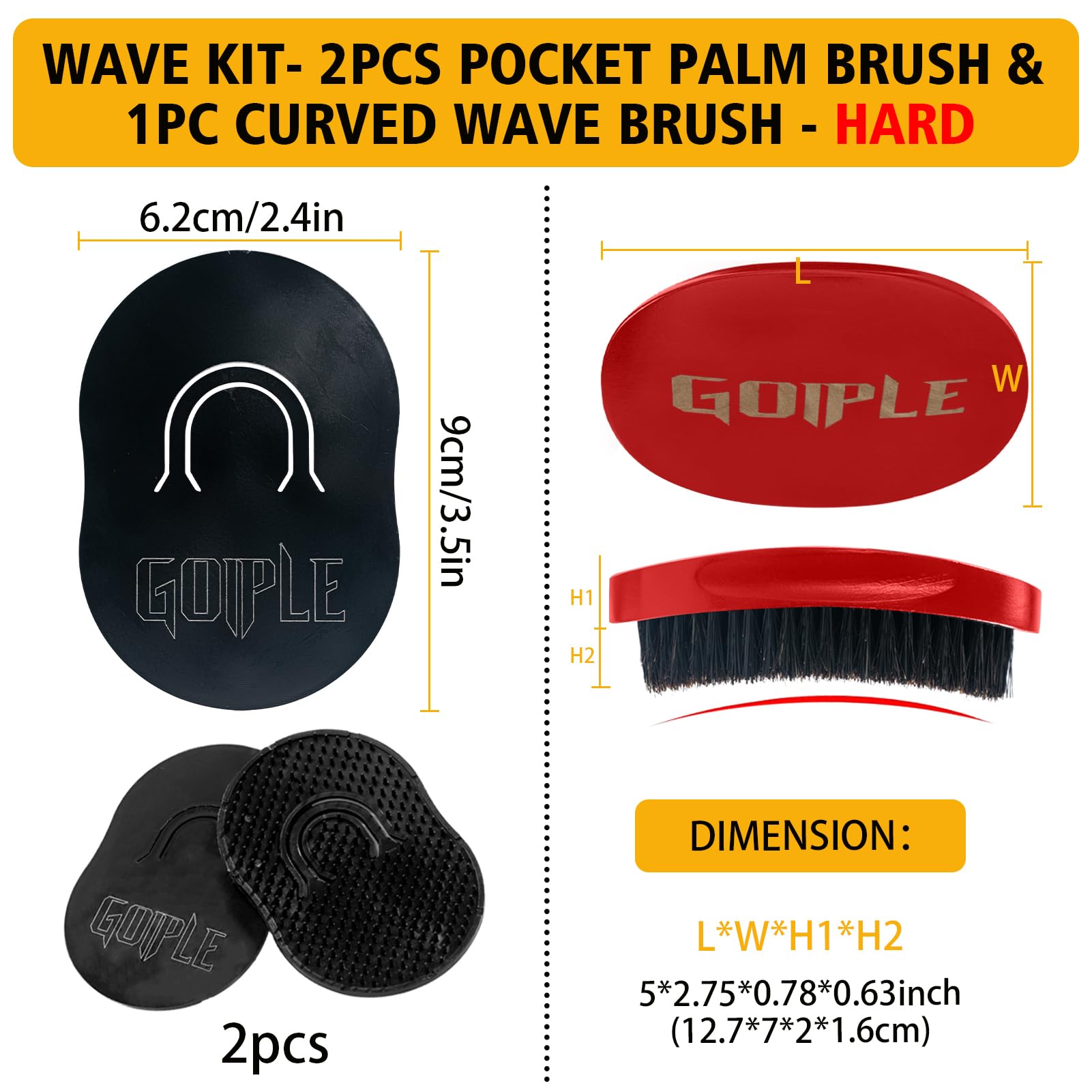 Goiple Wave Pomade for Men - Strong Hold, Easy Wash, 0.32oz (Pack of 11) - Promotes Layered Waves, Silky Shine, Moisture
