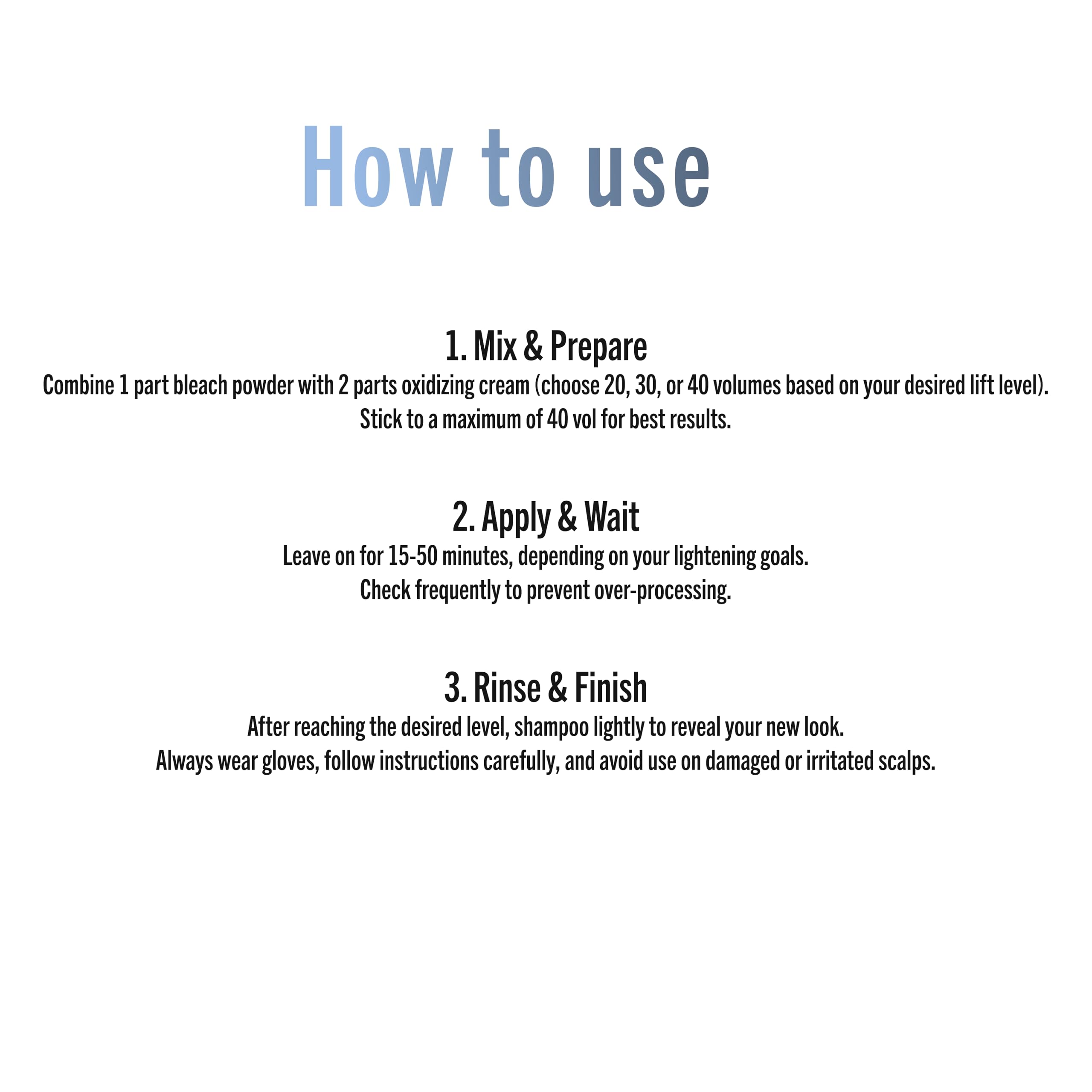 Mane Head Blue Premium Dust-Free Bleach Powder For Hair - Anti-Yellow Formula, Up To 7 Levels Of Lift, Professional Hair Lighten