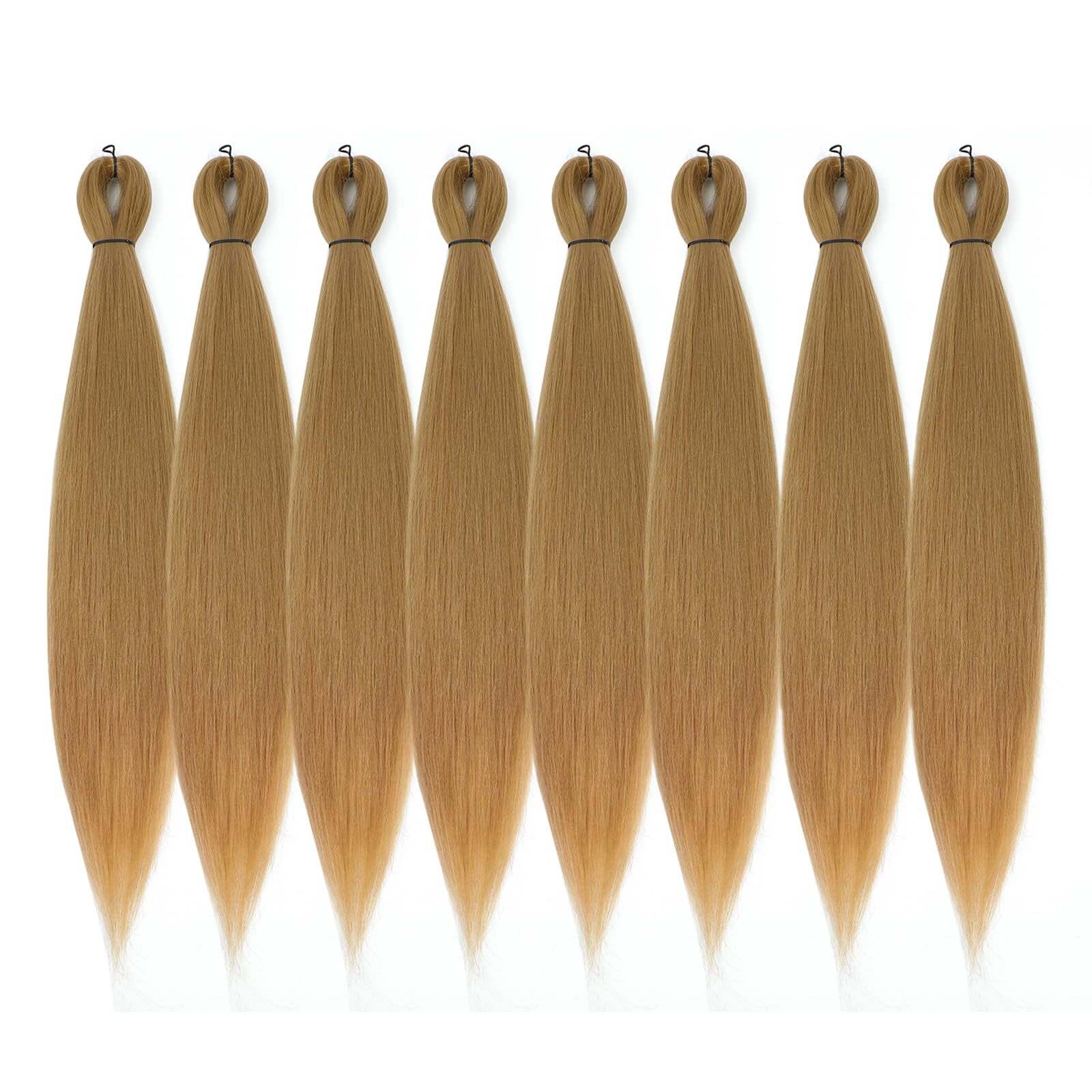 Difunee Pre-Stretched Braiding Hair - 22 Inch 8 Packs Blonde Long Braiding Hair For Twist Or Box Braids, Yaki Texture Hot Water