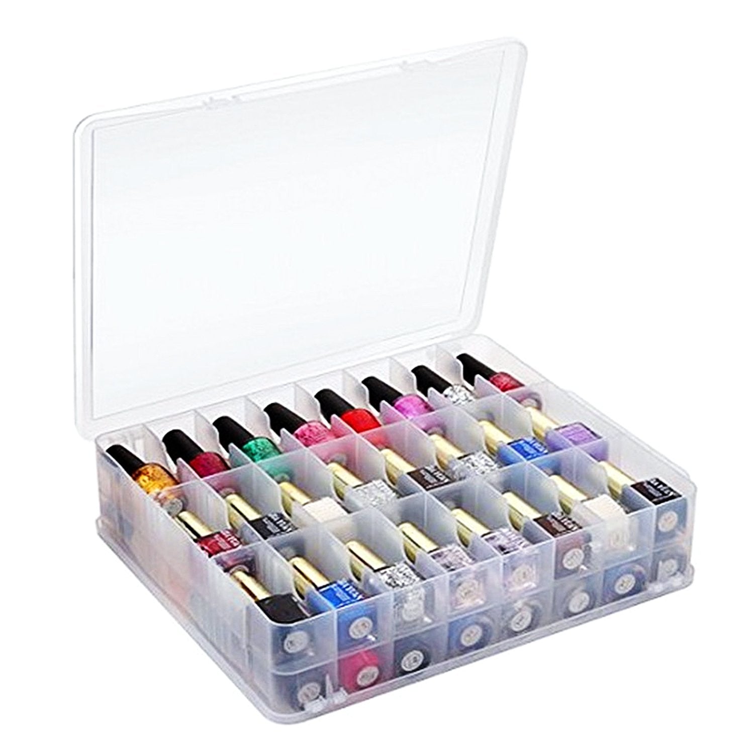Kissbuty Universal Nail Polish Holder Organizer for 48 Bottles Adjustable Dividers Space Saver