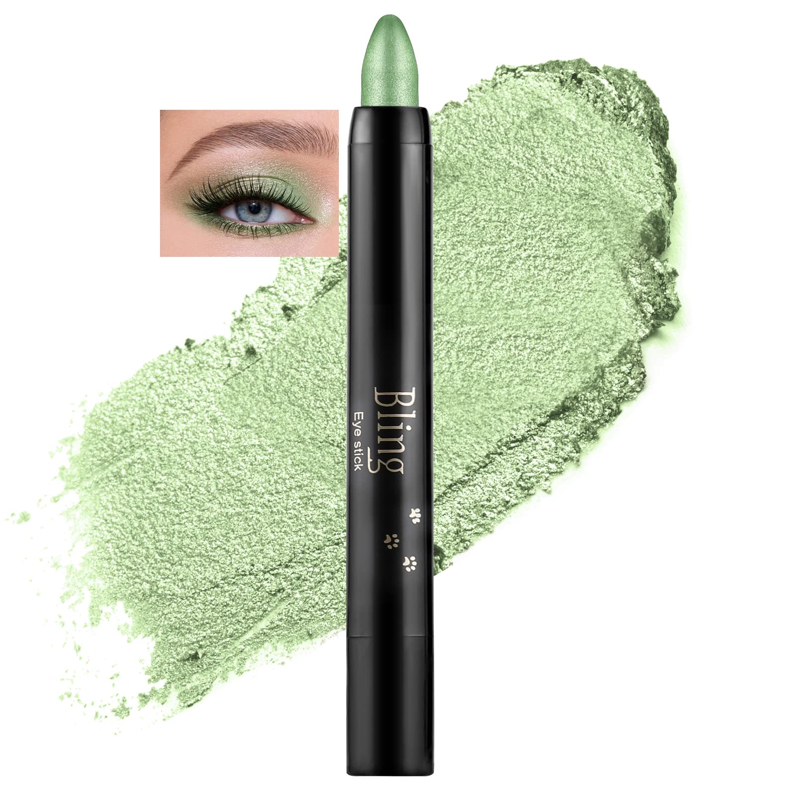 Boobeen Waterproof Eyeshadow Stick Crayon - Shimmer Cream Eyeshadow Pen for Glitter Eye Makeup, Easy to Use (012#)