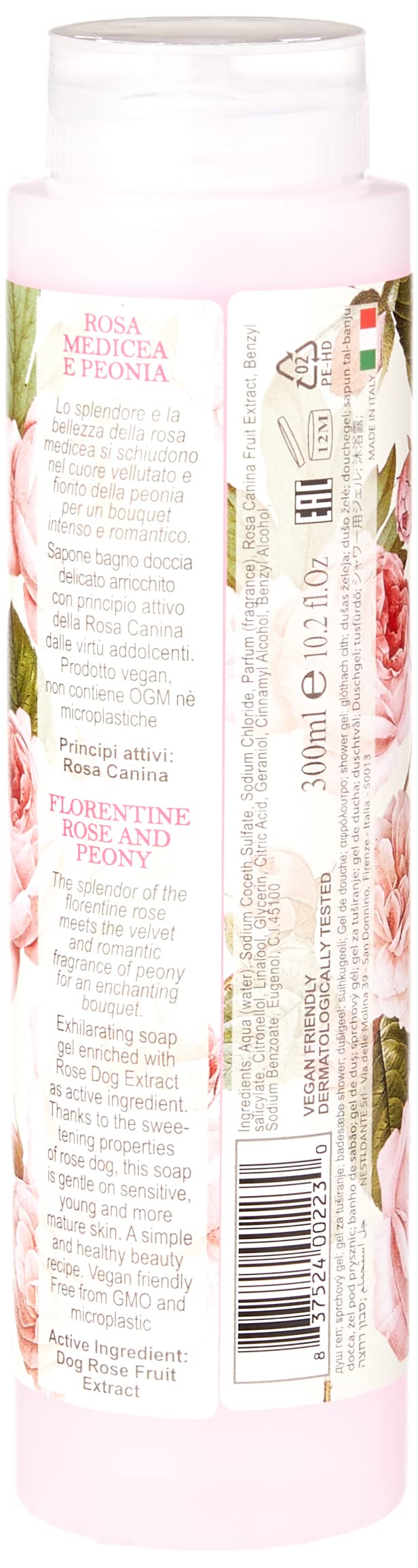 Nesti Dante Romantica Rose & Peony, Bath & Shower Gel 300 Ml