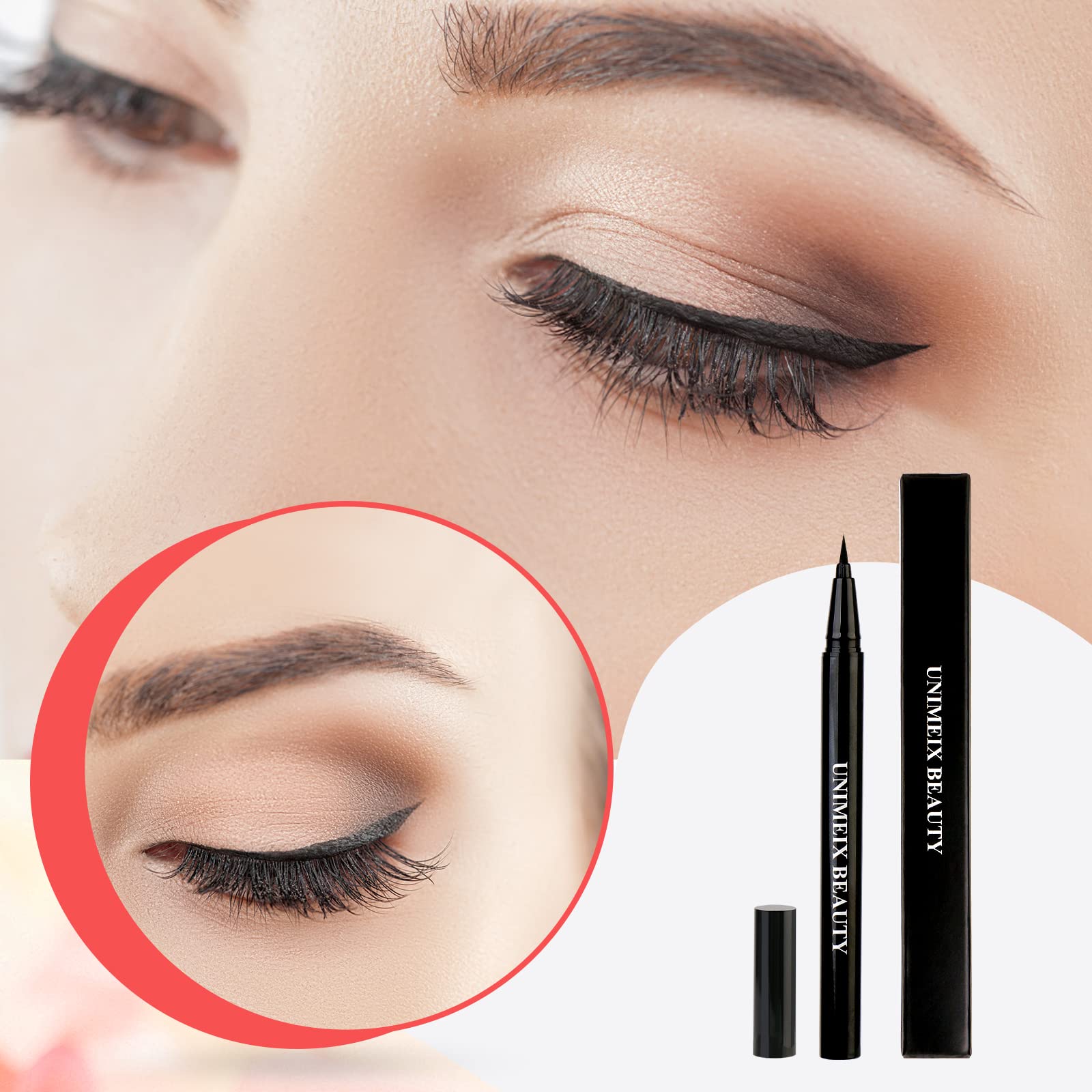 Unimeix Eyeliner Liquid Liner Waterproof Eye Liner Makeup Eyeliner Pen Precise All Day (Black)