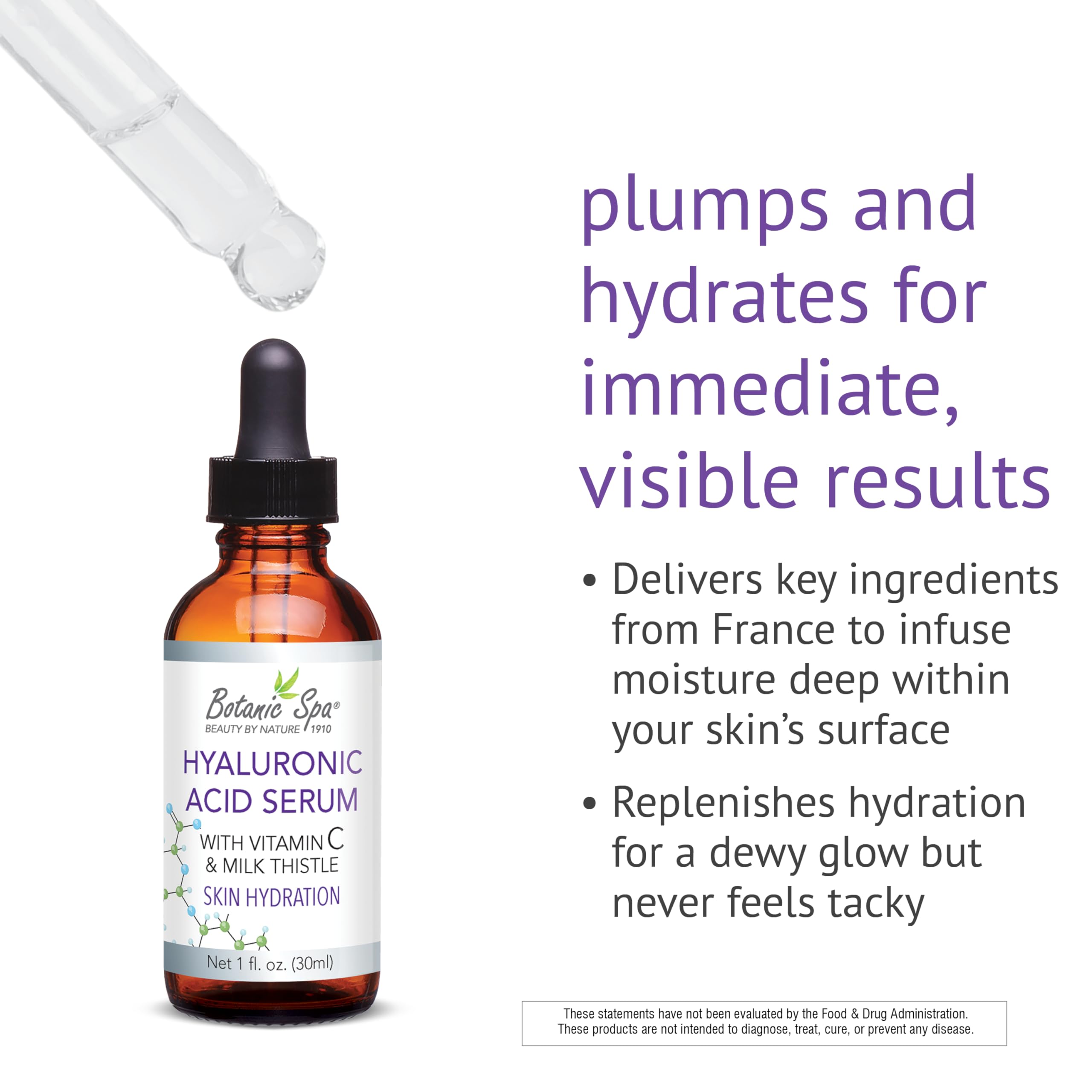 Hyaluronic Acid Serum with Vitamin C and Milk Thistle-Plumps and Hydrates,1 oz