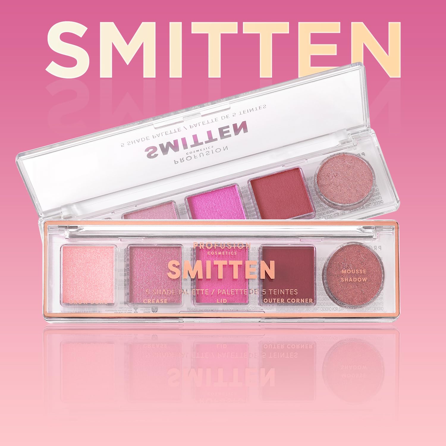 Profusion Cosmetics Mini Essential 5 Shades Eyeshadow Palette -Matte, Satin & Mousse Finishes, Vitamin A & E Infused, Paraben-Fr