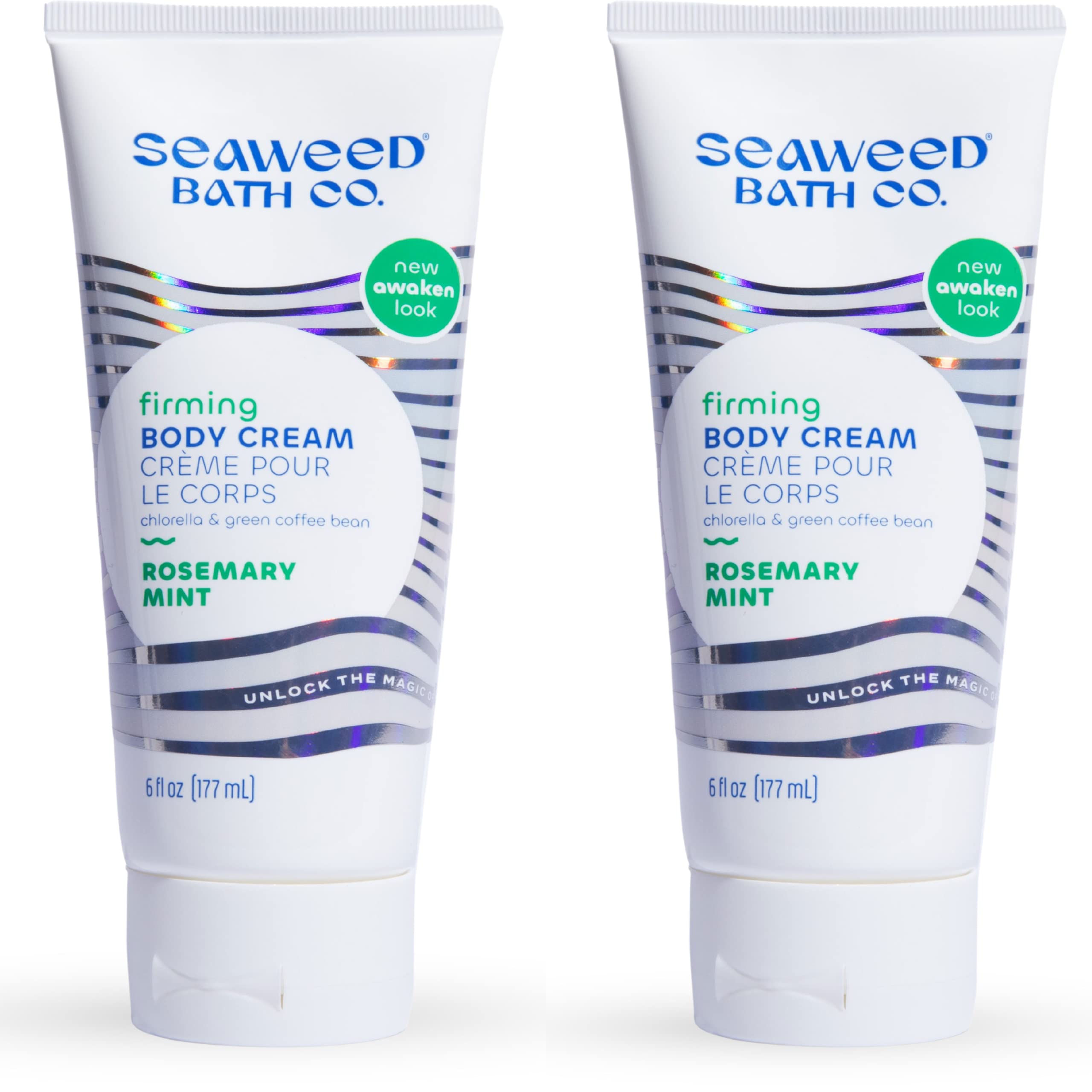 Seaweed Bath Co. Firming Body Cream, Rosemary Mint Scent, 6 Ounce (Pack Of 2), Skin Toning Hand & Body Lotion Moisturizer For Dr