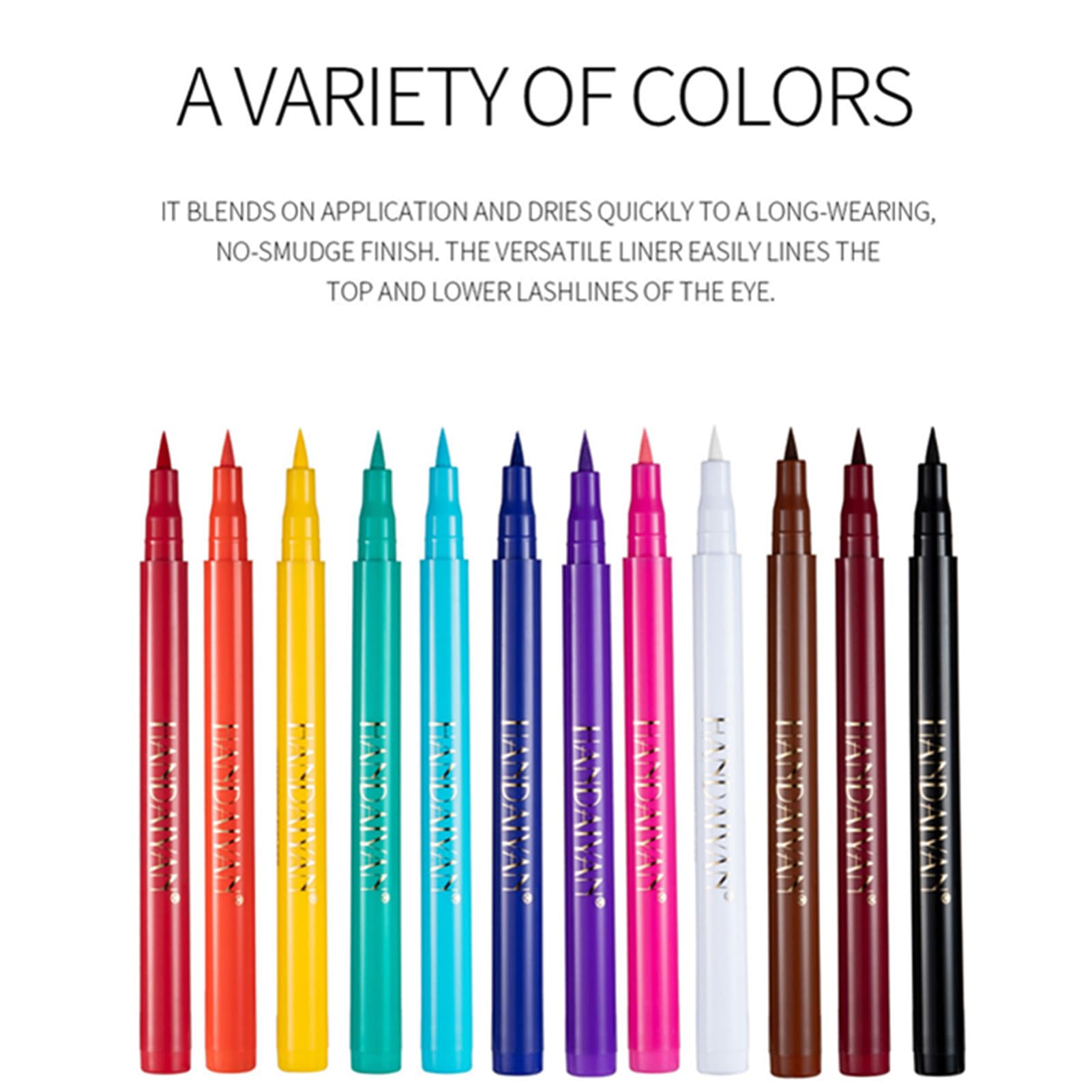 BONNIE CHOICE 12-Color Matte Liquid Eyeliner Set, Waterproof, Long Lasting, 0.01 oz (Pack of 12), Perfect Valentine's Day Gifts for Women