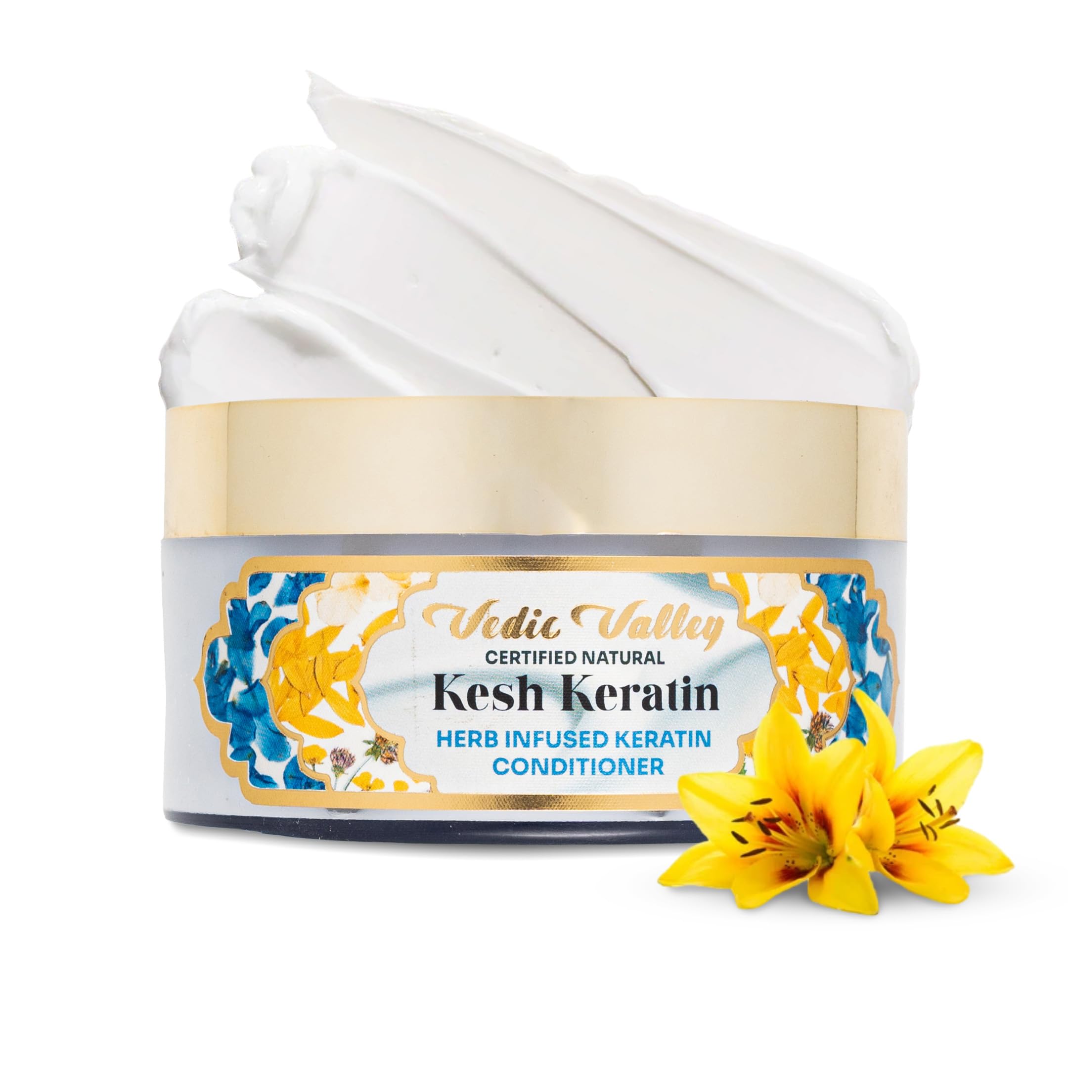 Vedic Valley Herbal Keratin Conditioner For Frizz Control, Dandruff Care And Damage Repair With Honey, Argan Oil And Collagen Pr
