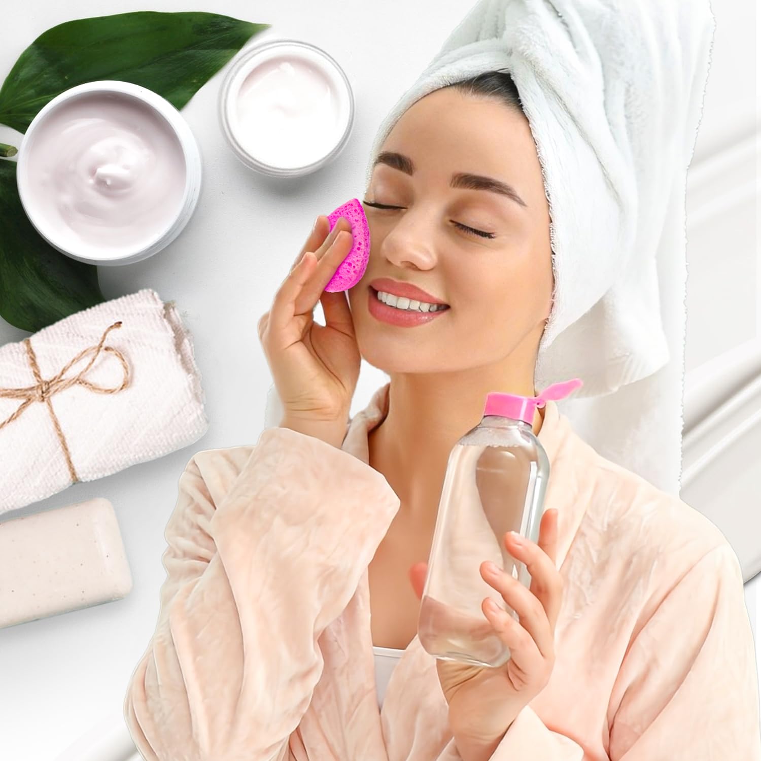 Orighty 96 Count Facial Sponges For Cleansing, 100% Natural Cellulose Facial Sponges For Washing Face, Compressed Cosmetic Spa F