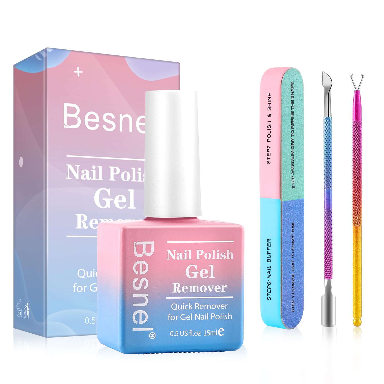 Gel Nail Polish Remover, Professional Gel Polish Remover for Nails Non-Irritating Easily & Quickly Remove Nail Polish, Gel Remov