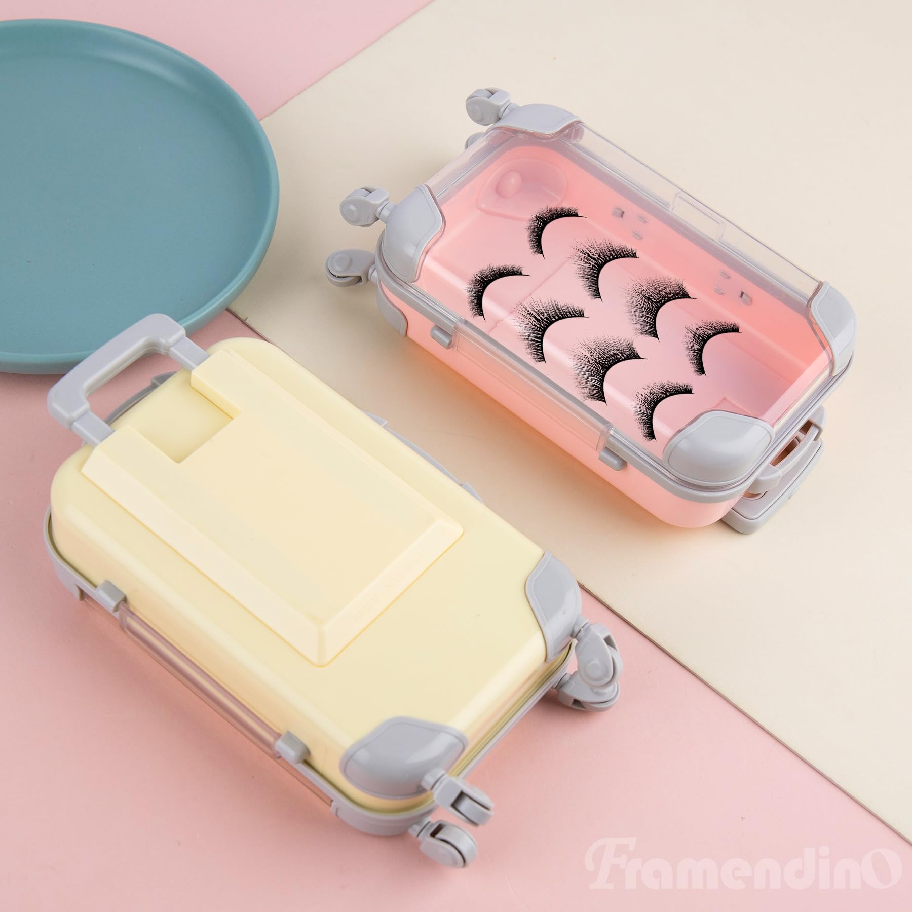 Framendino, 2 Pack Luggage Packaging Box Mini Suitcase Empty Storage Boxes