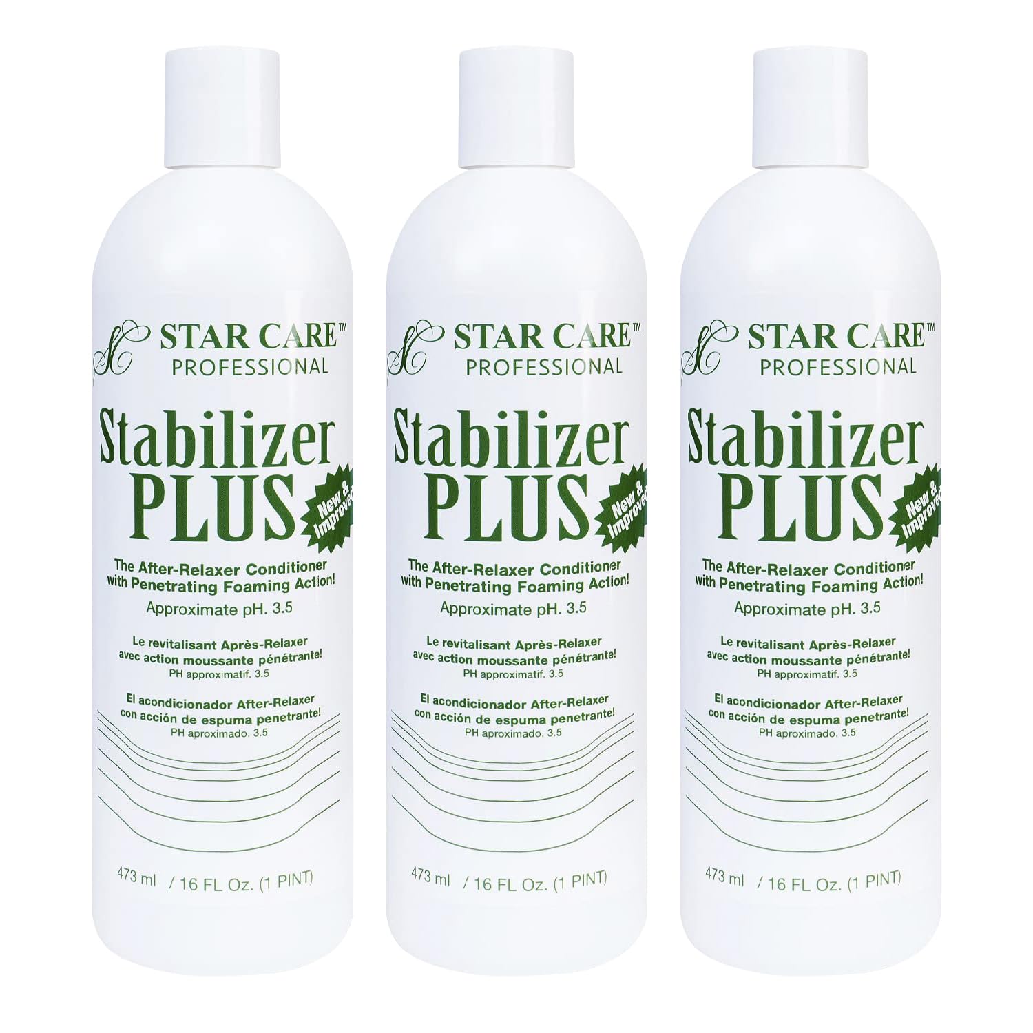 STAR CARE Stabilizer Plus The After-Relaxer Conditioner With Penetrating Foaming Action Approximate pH. 3.5 (16 Fl Oz (Pack of 3
