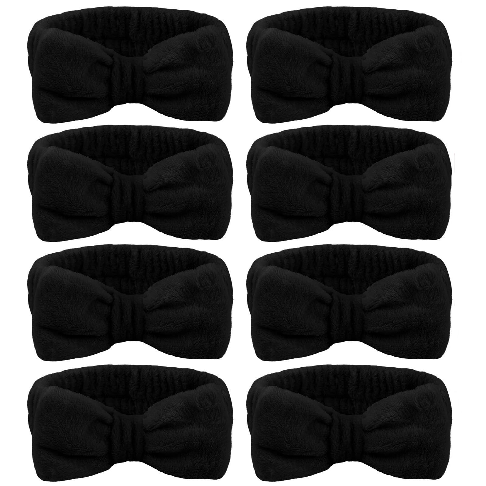 Ondder Black Spa Headband For Women And Girls - Washing Face, Bow Skincare Headbands, Makeup, Shower Hair Accessories