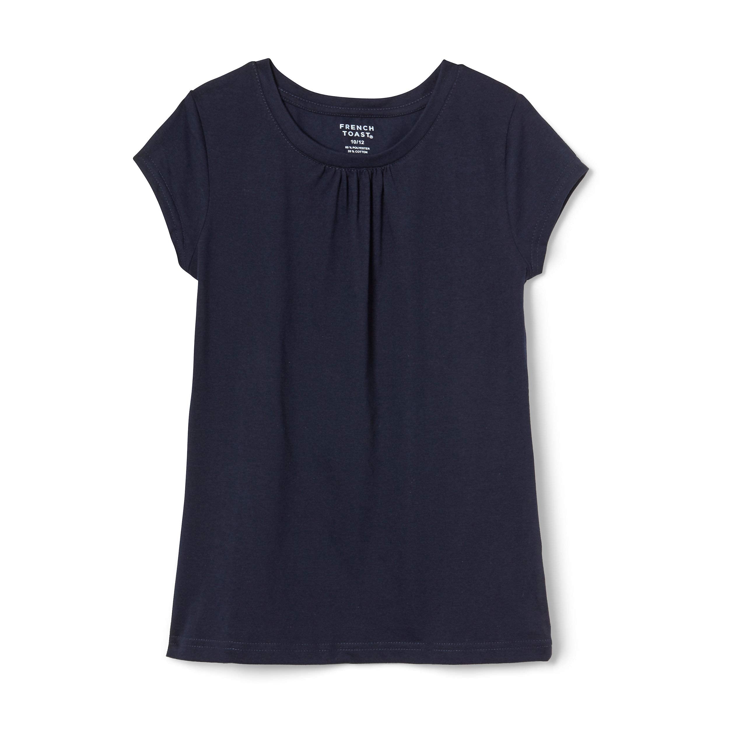 French Toast girls Short Sleeve crewneck T-shirt Tee T Shirt, Navy, 2 US