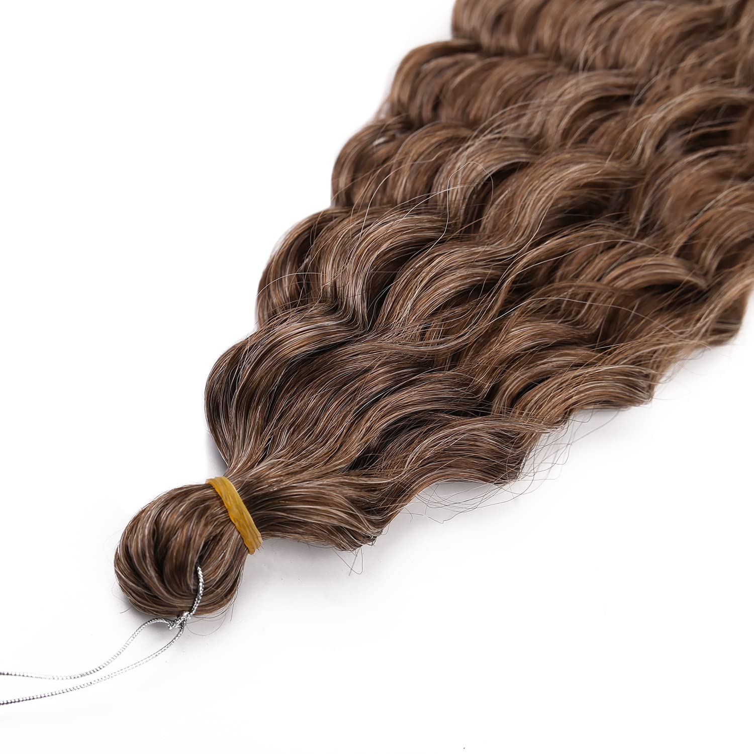 Maysa Brown Curly Crochet Hair For Women Synthetic Braid Hair 22 Inch 6Packs Ocean Wave Braiding Hair Extension #12Brown