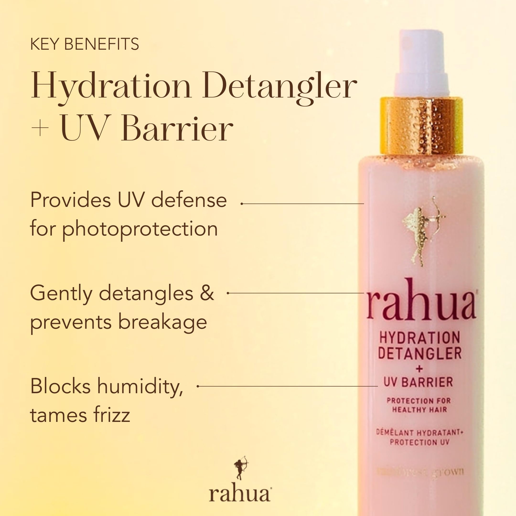 Rahua Hydration Detangler Spray + Uv Barrier, 6.5 Fl Oz, Detangling Leave In Hair Care Softens Hair, Smooths Frizz, Supports Bre