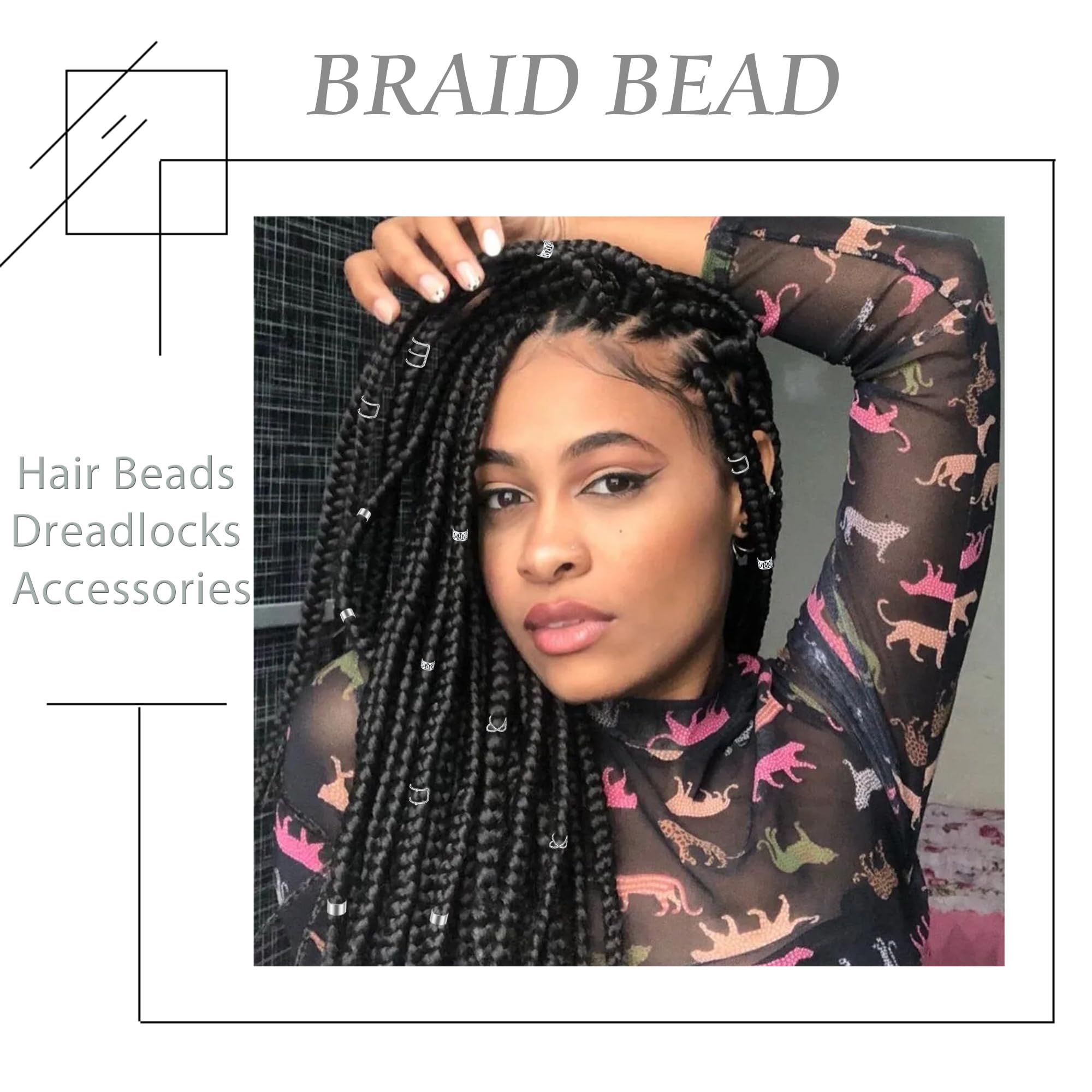 NAISKA 24PCS Hair Jewelry for Braids with Crystal Rhinestone Loc Dreadlock Accessories Metal Alloy Braid Clips Non-Piercing Ear